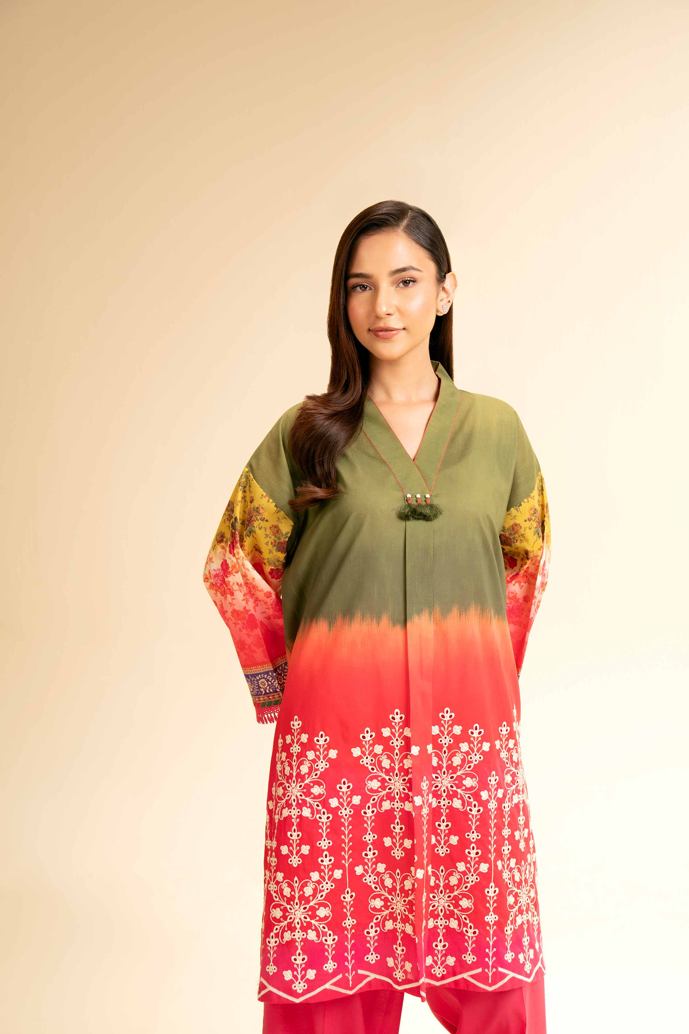 2 Piece - Digital Printed Embroidered Suit - 42501150