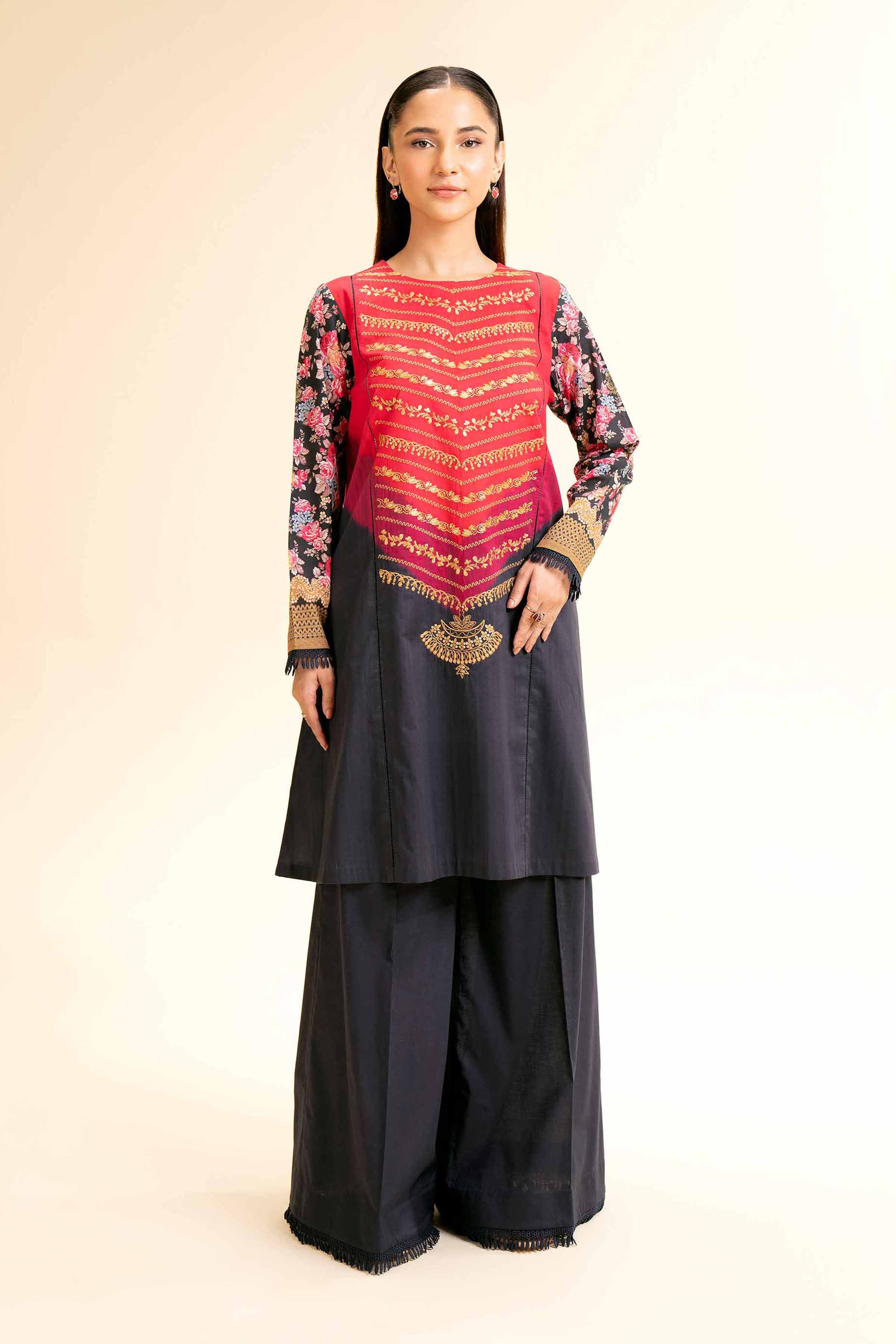 2 Piece - Digital Printed Embroidered Suit - 42501151
