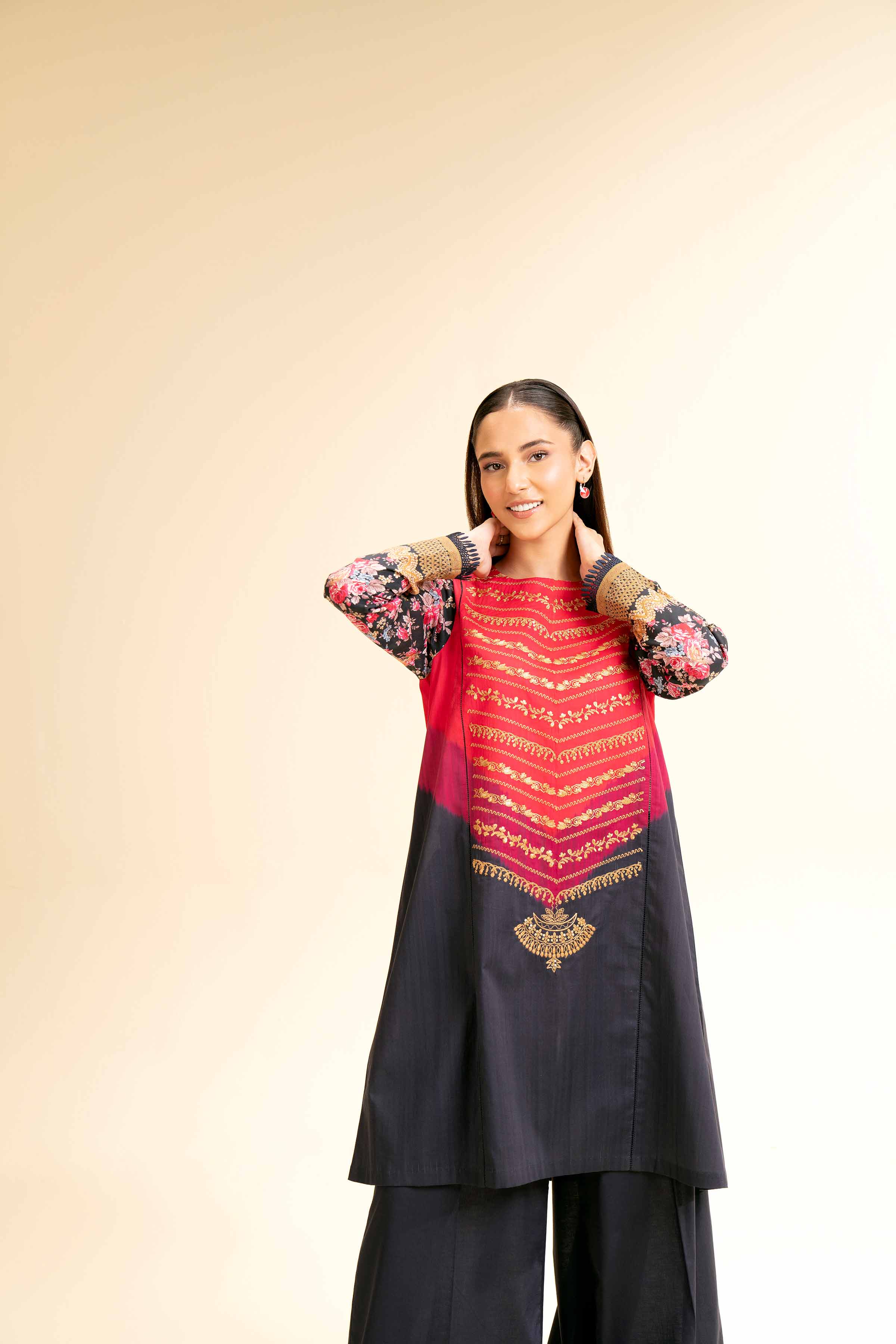 2 Piece - Digital Printed Embroidered Suit - 42501151