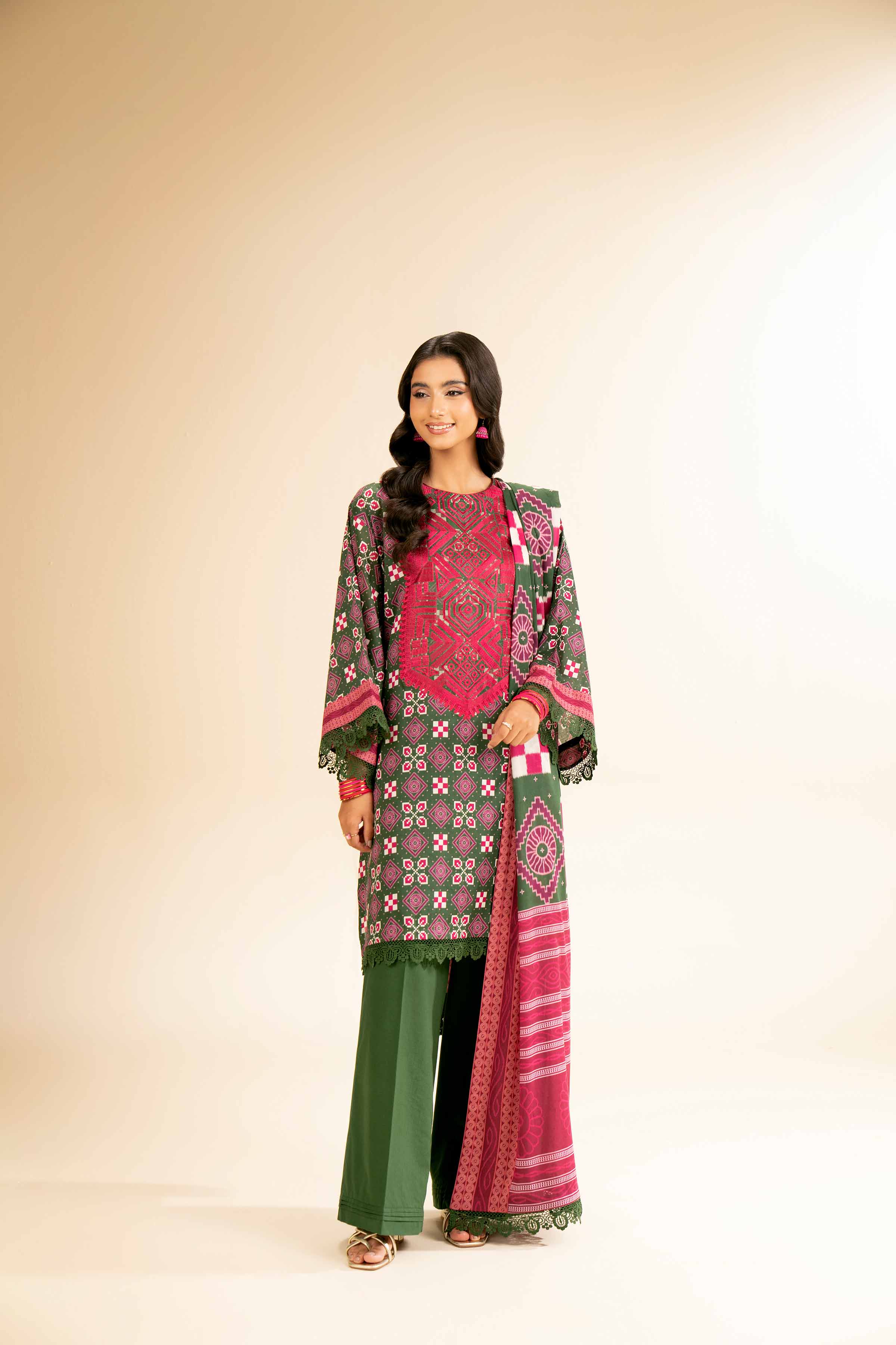 2 Piece - Printed Embroidered Suit - 42501158