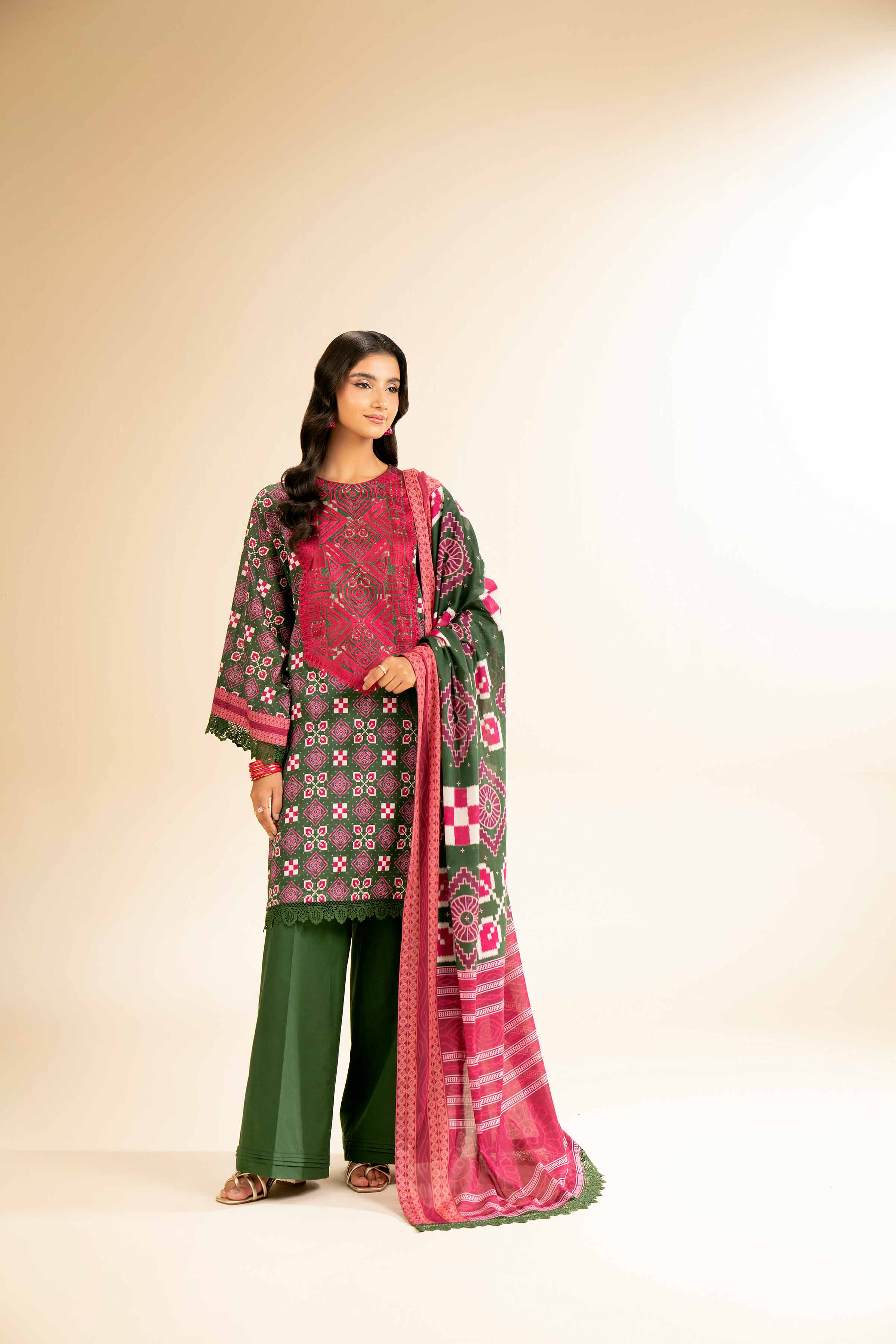 2 Piece - Printed Embroidered Suit - 42501158