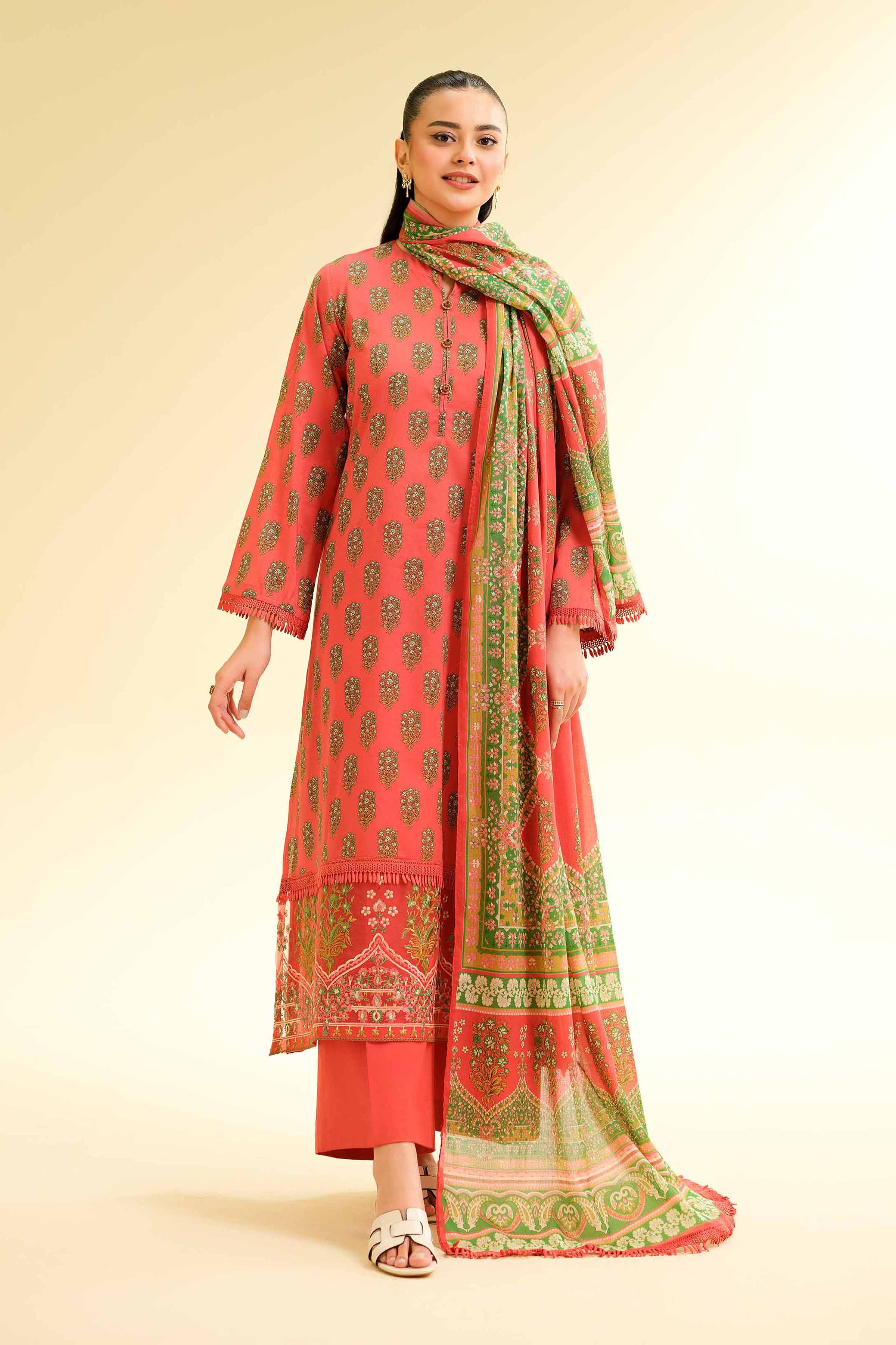 2 Piece - Printed Embroidered Suit - 42501160