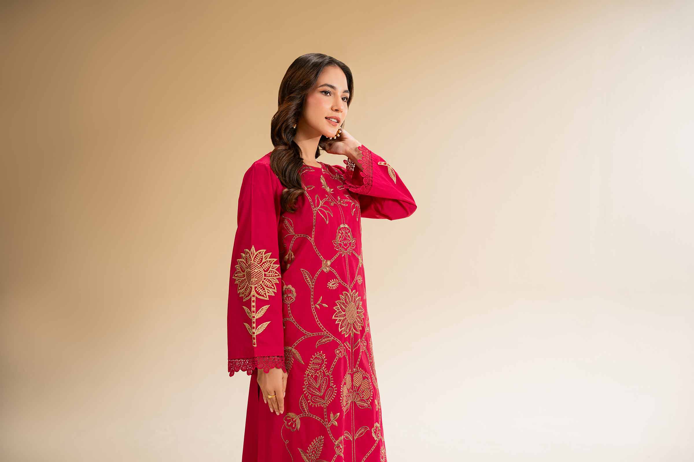 2 Piece - Dyed Embroidered Suit - 42501260
