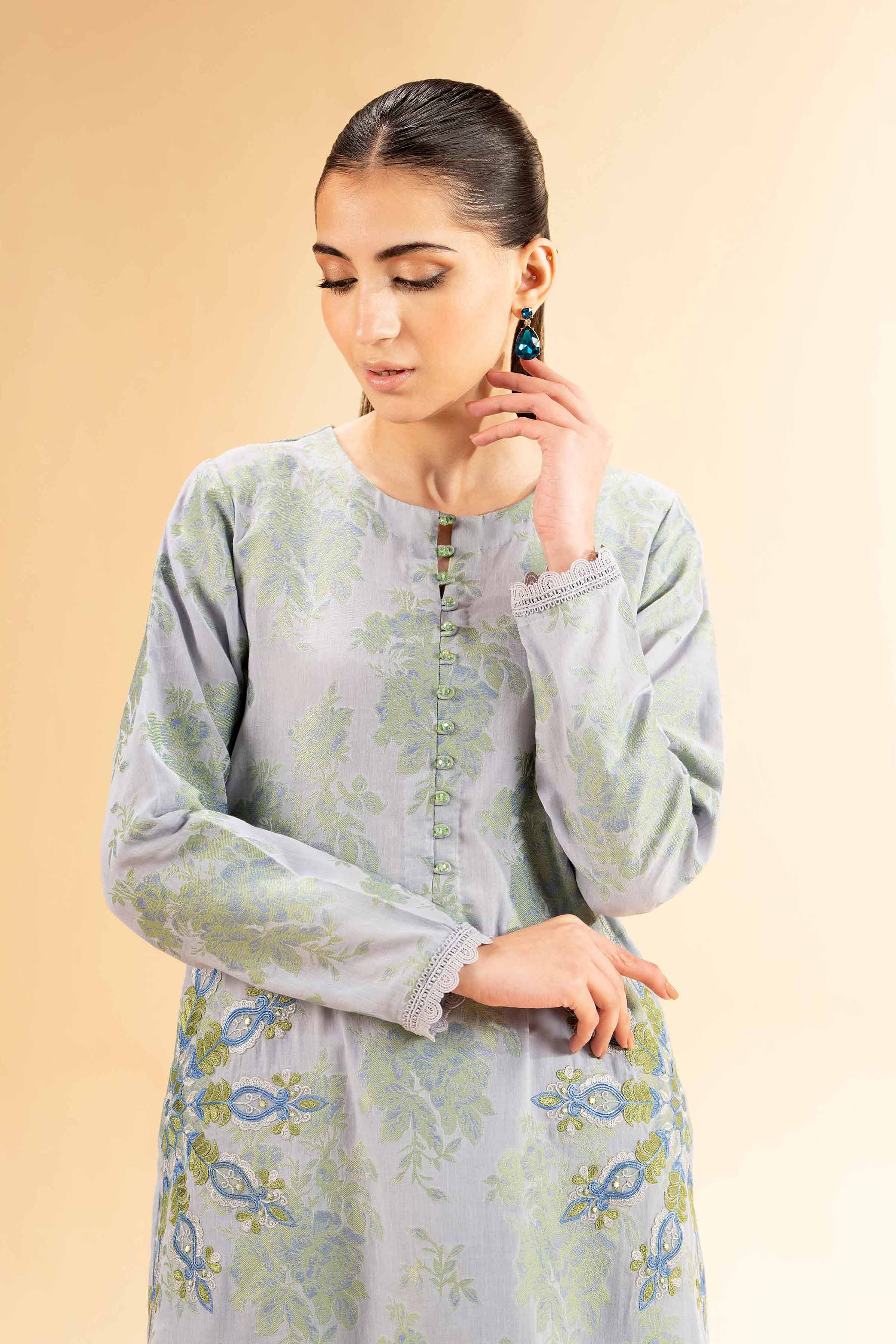 2 Piece - Jacquard Embroidered Suit - 42501287