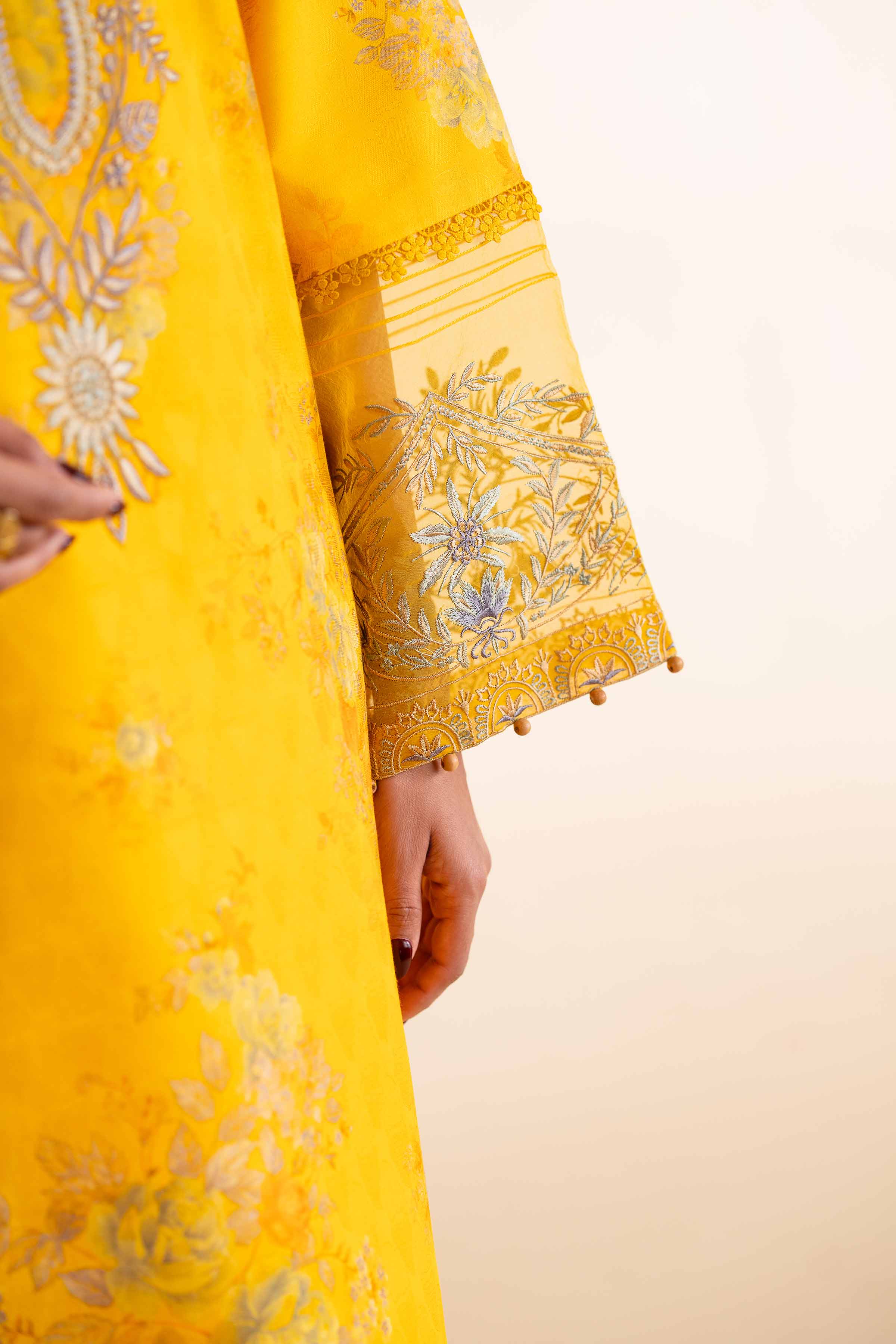3 Piece - Digital Printed Jacquard Embroidered Suit - 42501300