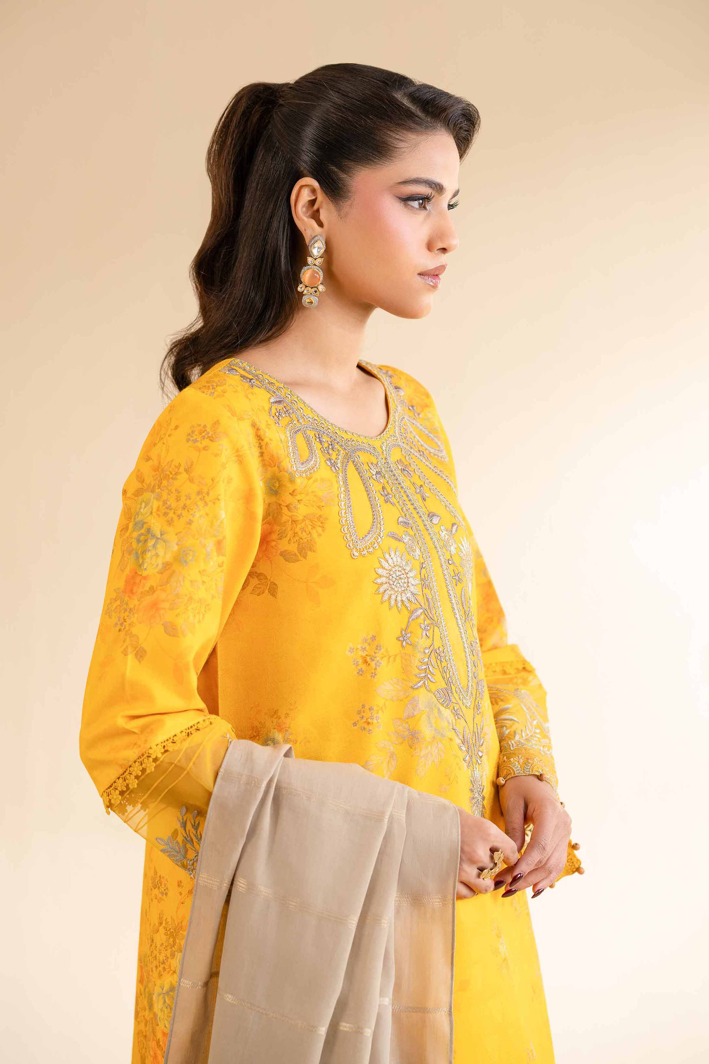 3 Piece - Digital Printed Jacquard Embroidered Suit - 42501300