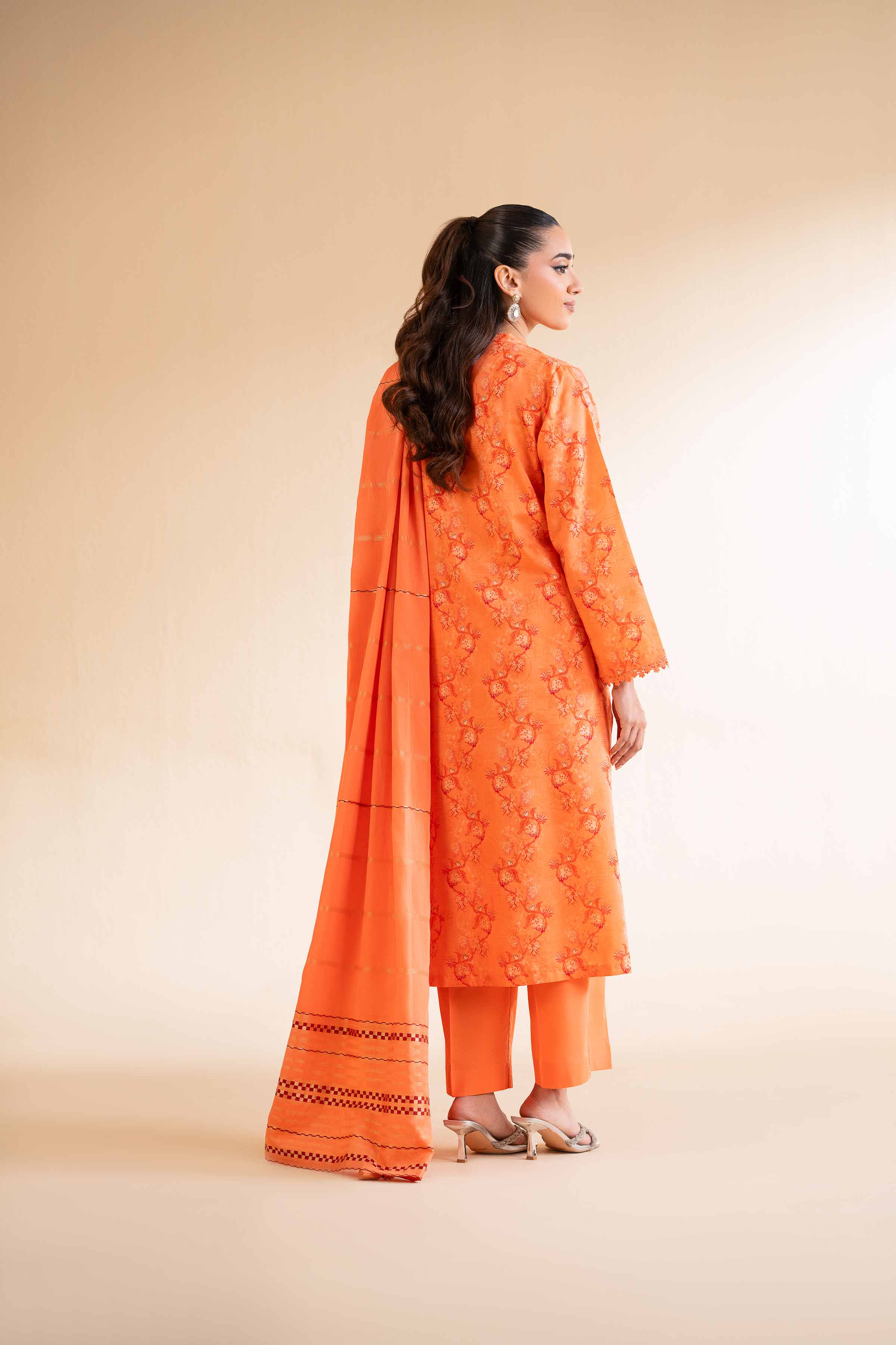 3 Piece - Digital Printed Jacquard Embroidered Suit - 42501304