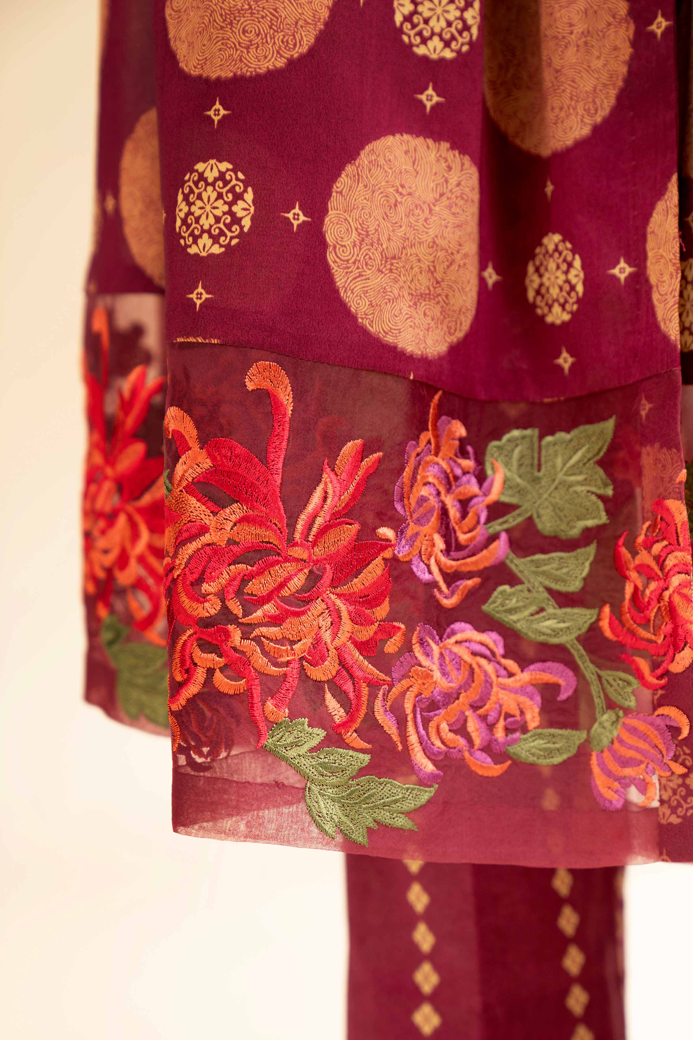 3 Piece - Printed Embroidered Suit - 42501315