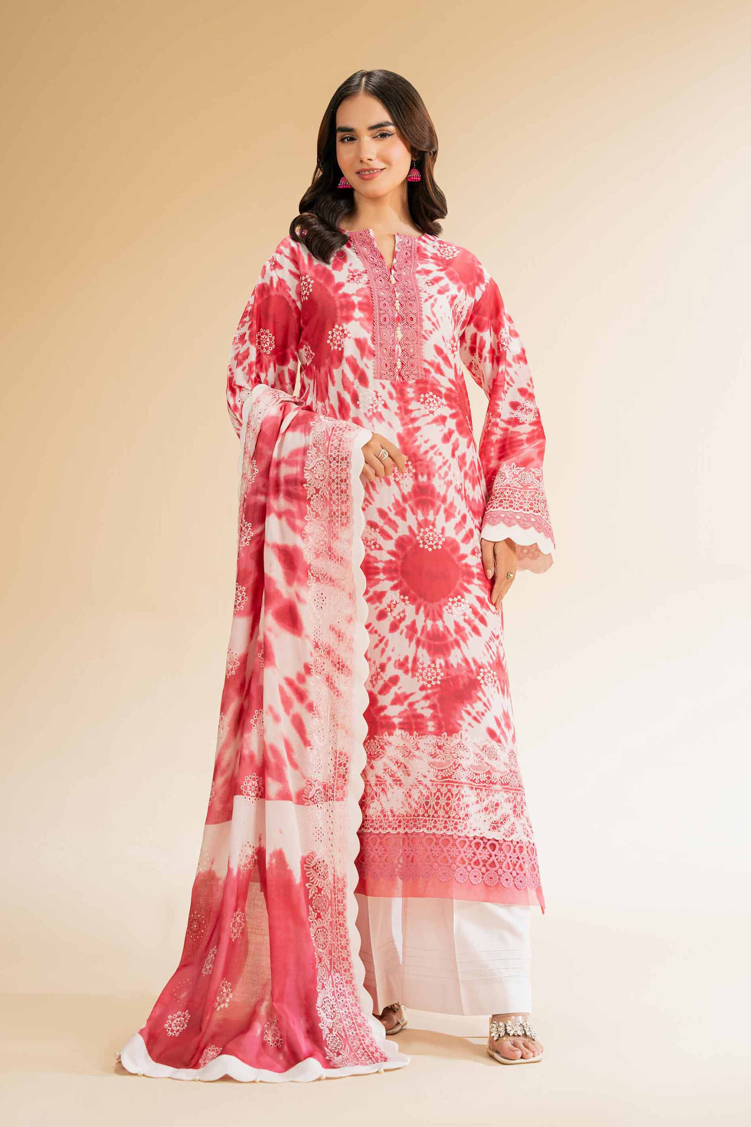 3 Piece - Digital Printed Embroidered Suit - 42501337