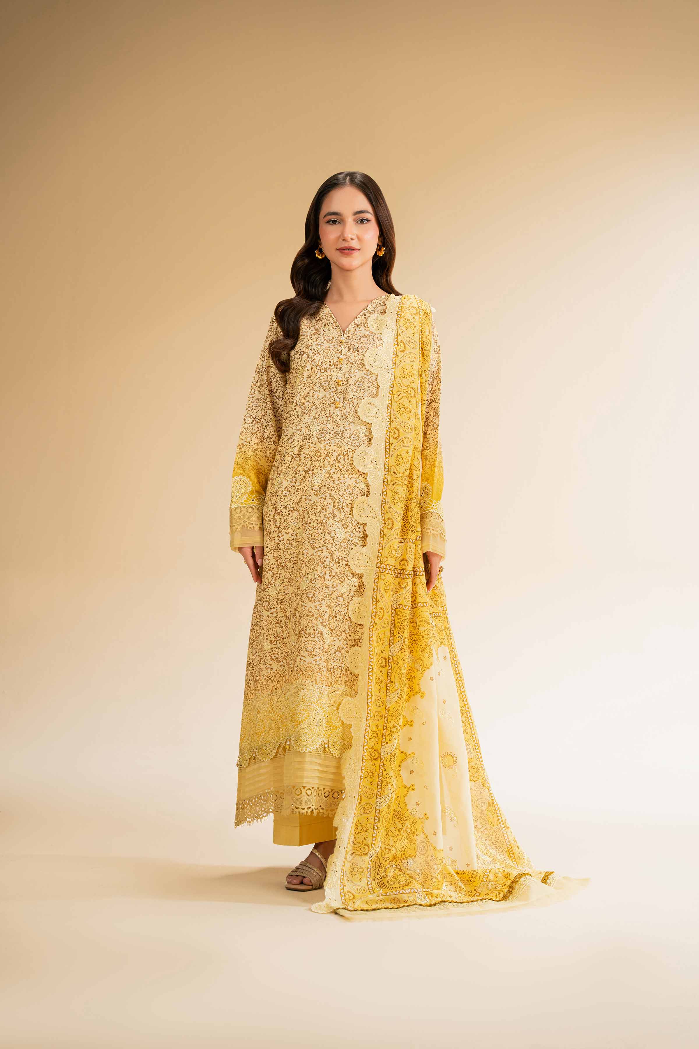 3 Piece - Digital Printed Embroidered Suit - 42501342