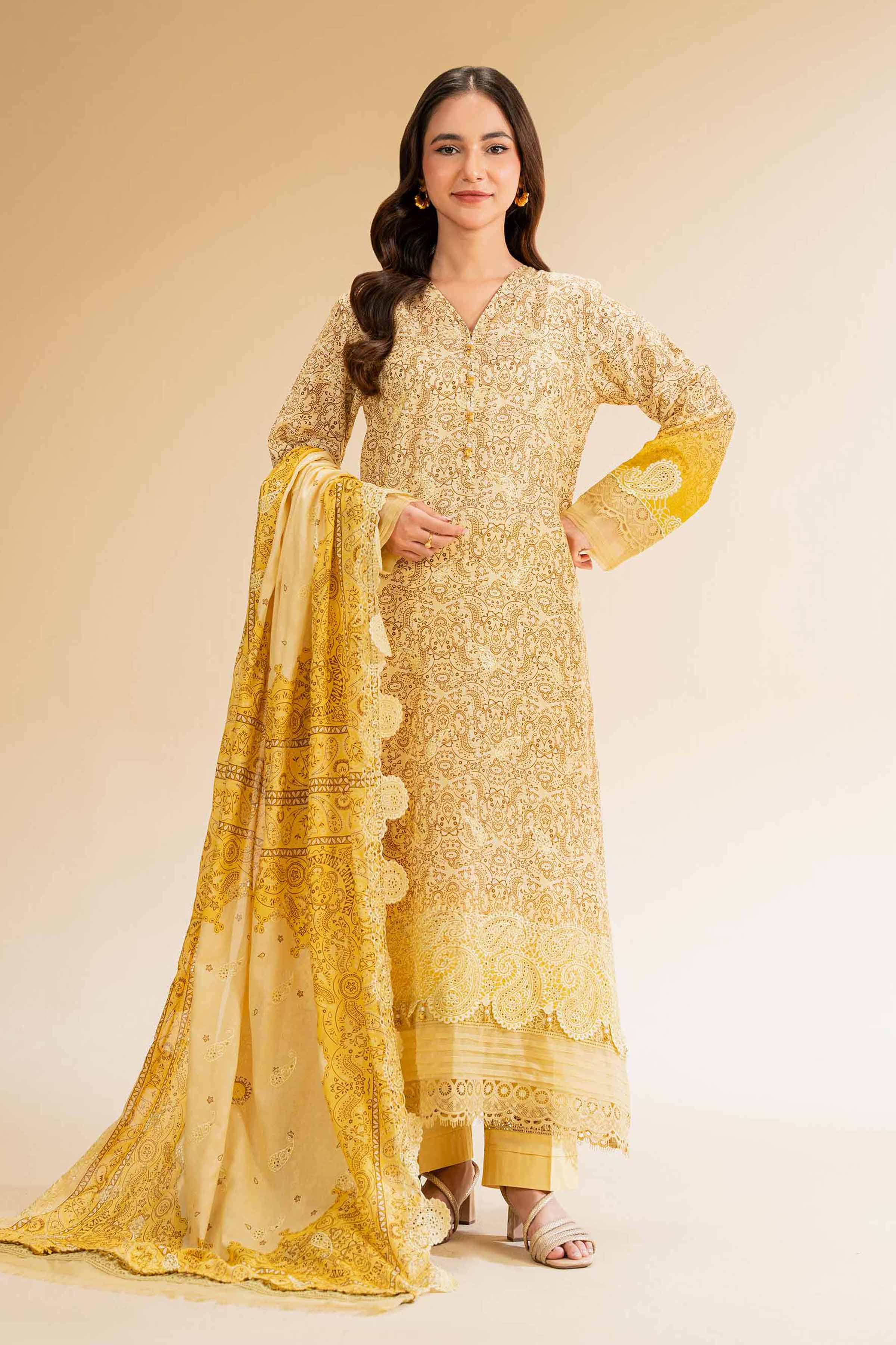 3 Piece - Digital Printed Embroidered Suit - 42501342