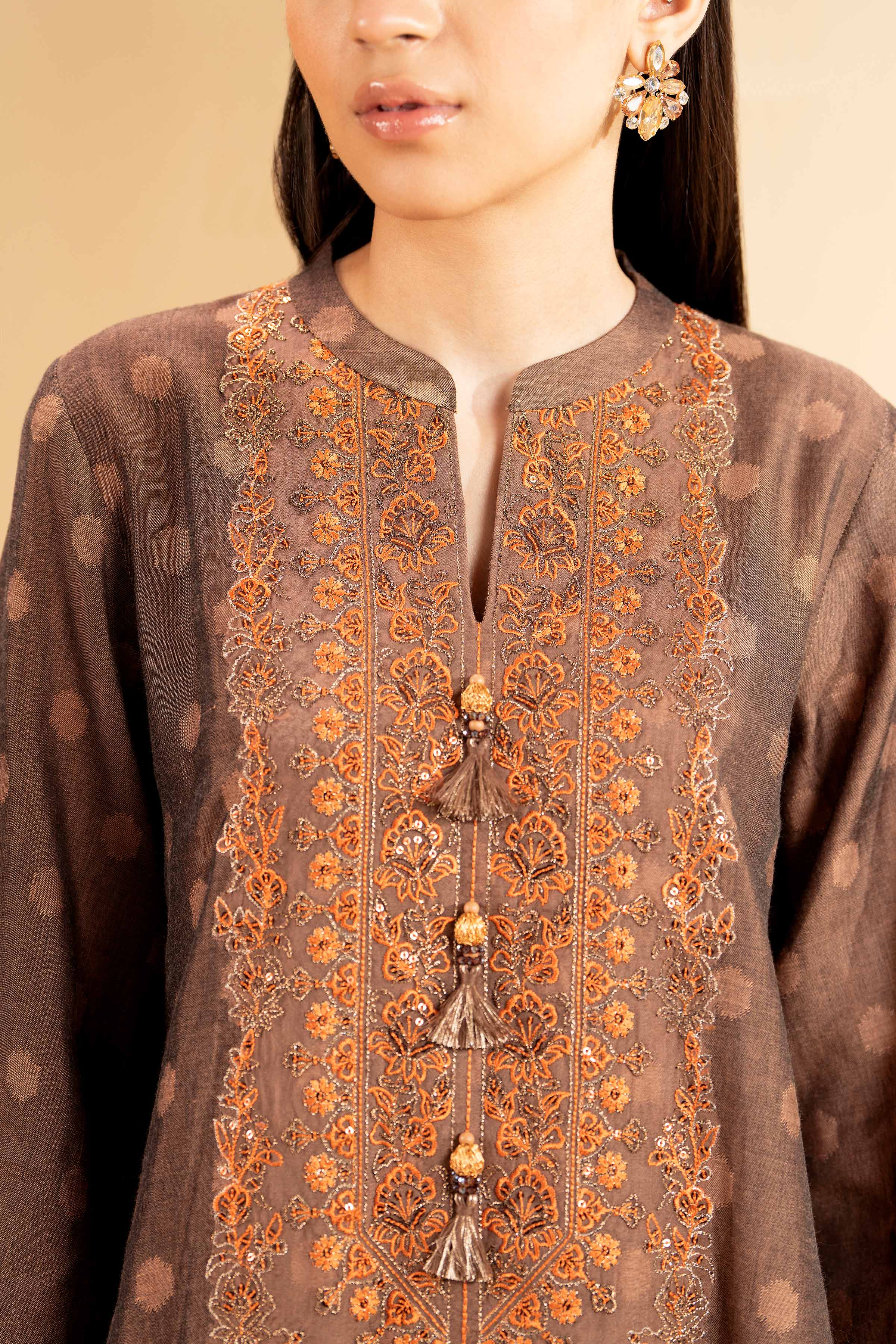 3 Piece - Jacquard Embroidered Suit - 42501396