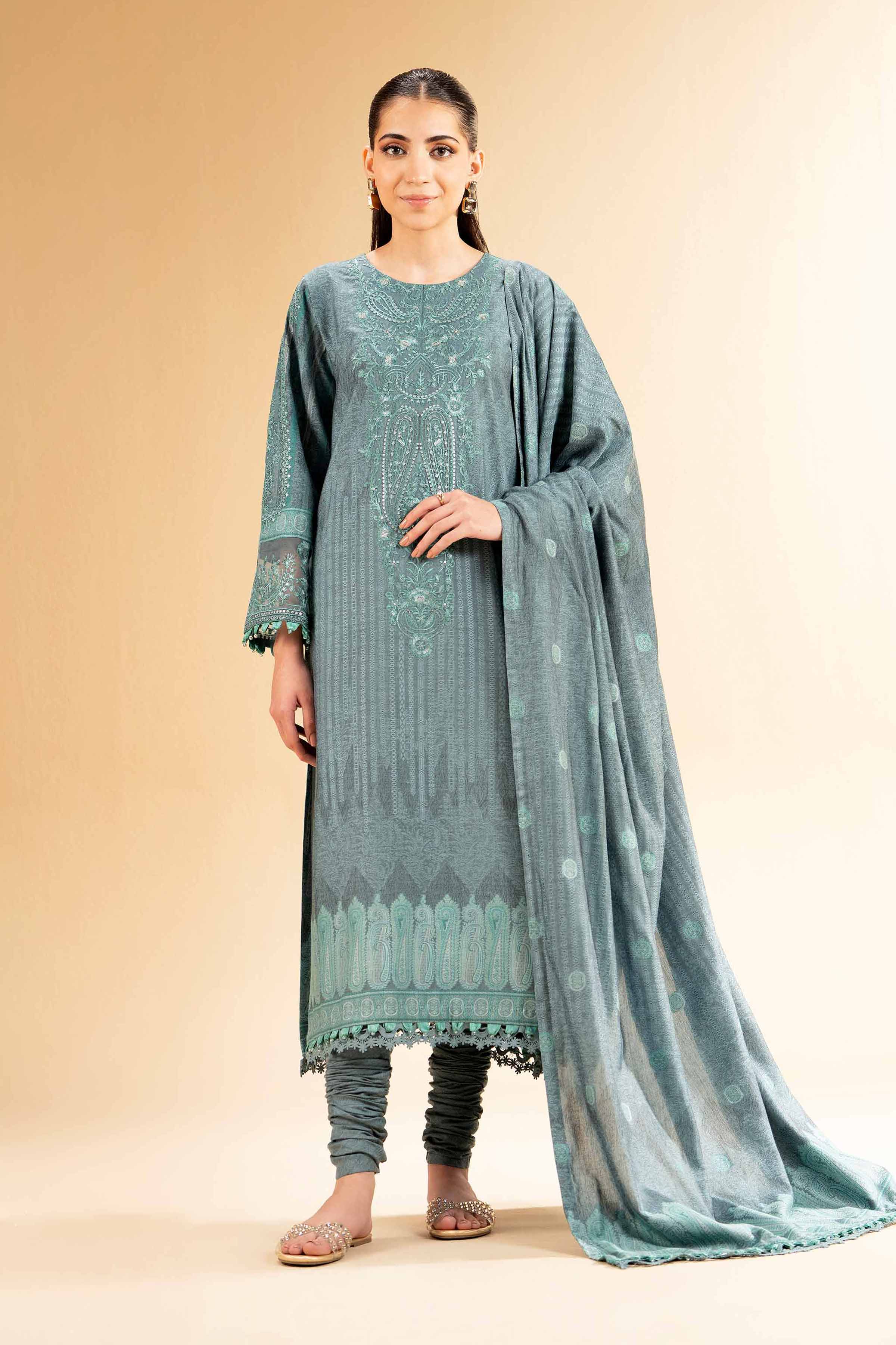 3 Piece - Jacquard Embroidered Suit - 42501405