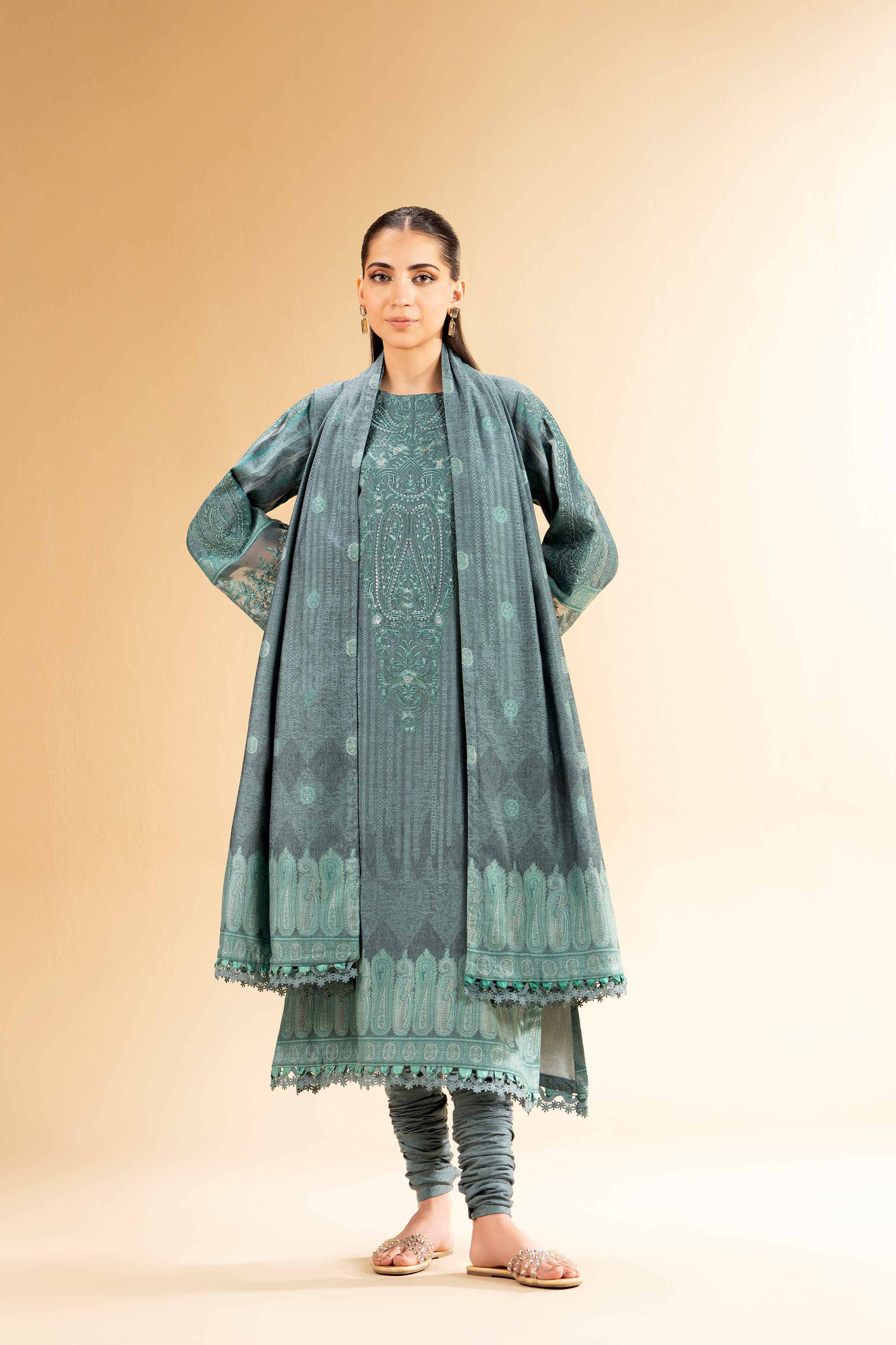 3 Piece - Jacquard Embroidered Suit - 42501405