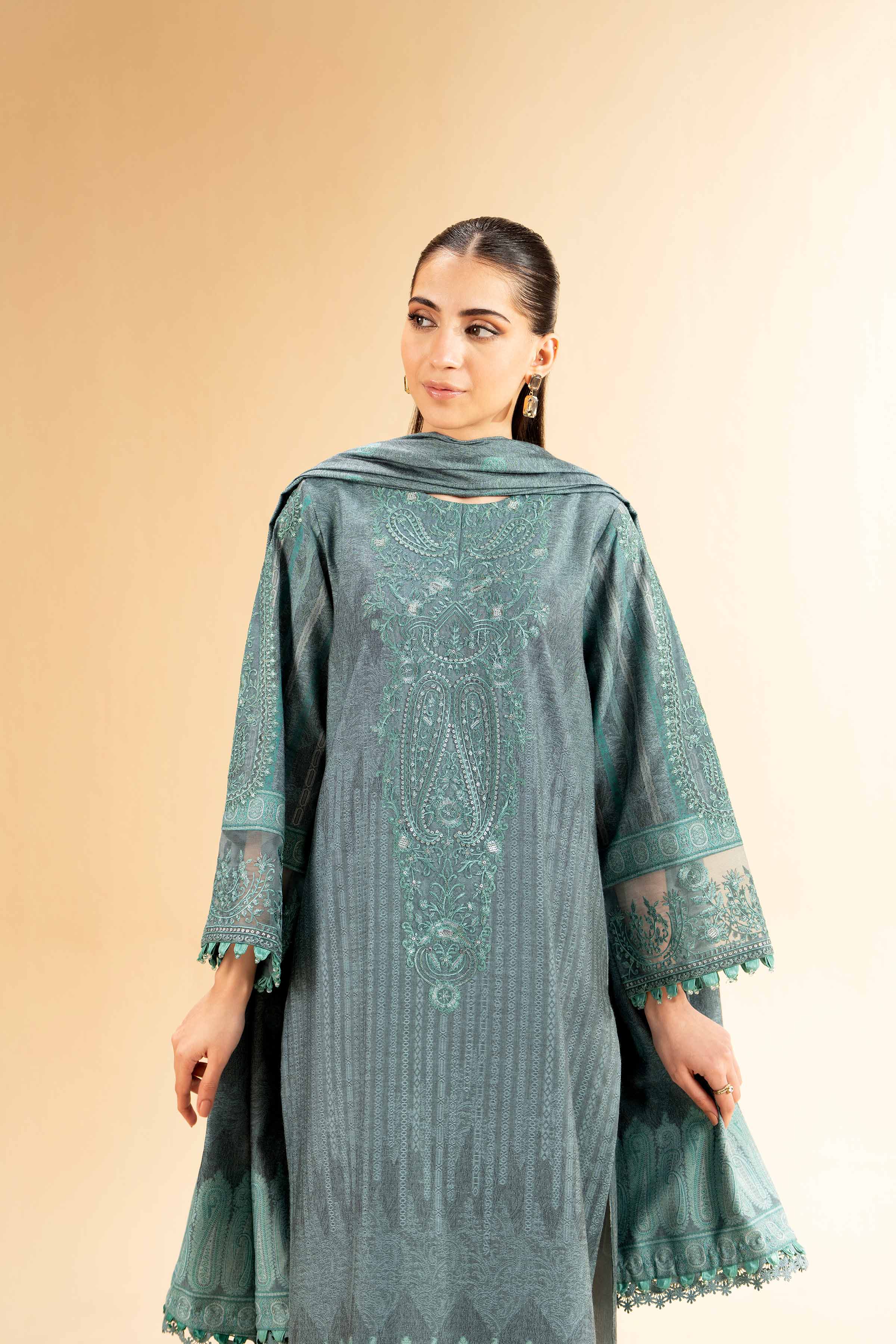 3 Piece - Jacquard Embroidered Suit - 42501405