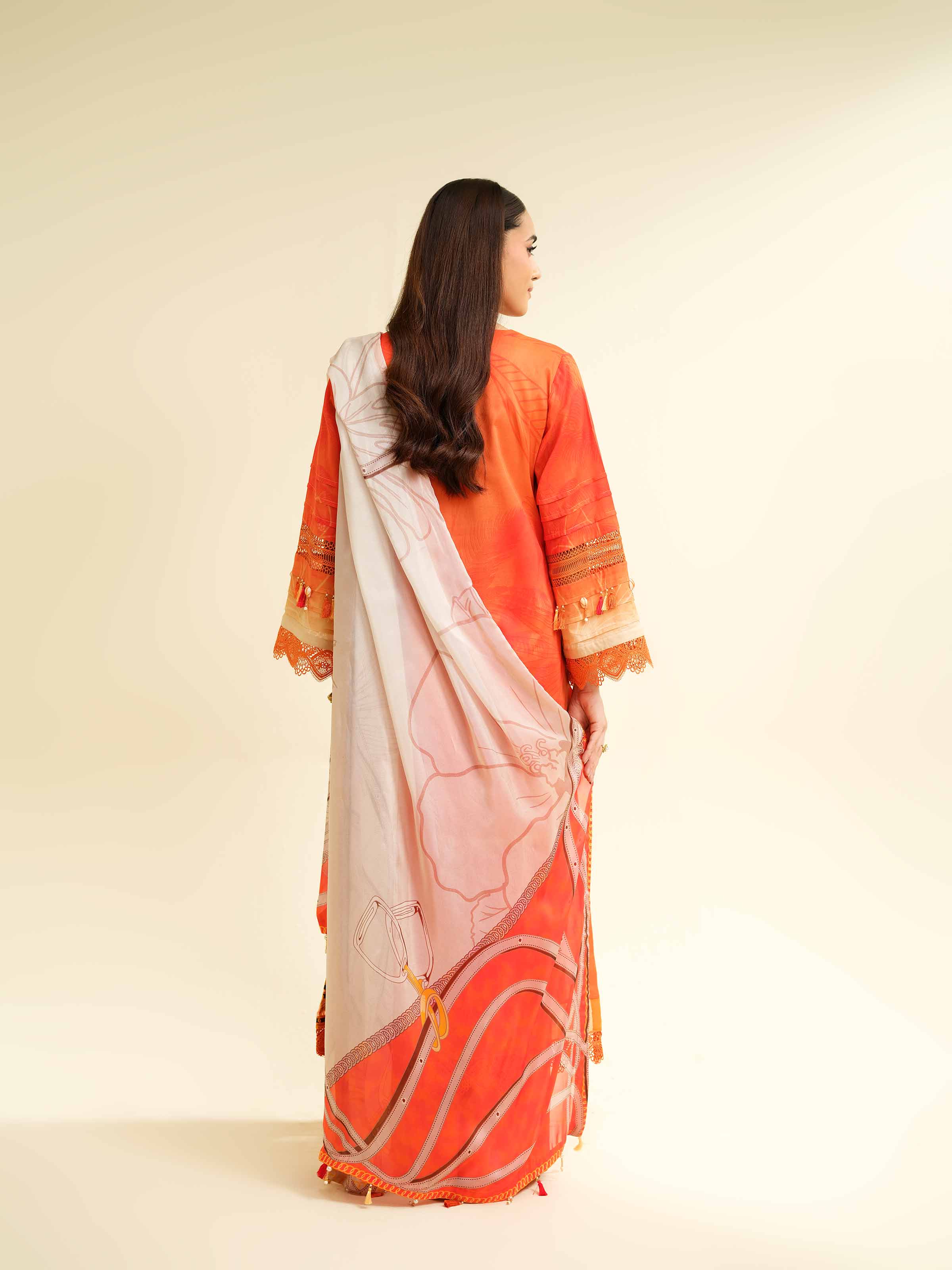 3 Piece - Digital Printed Embroidered Suit - 42501477