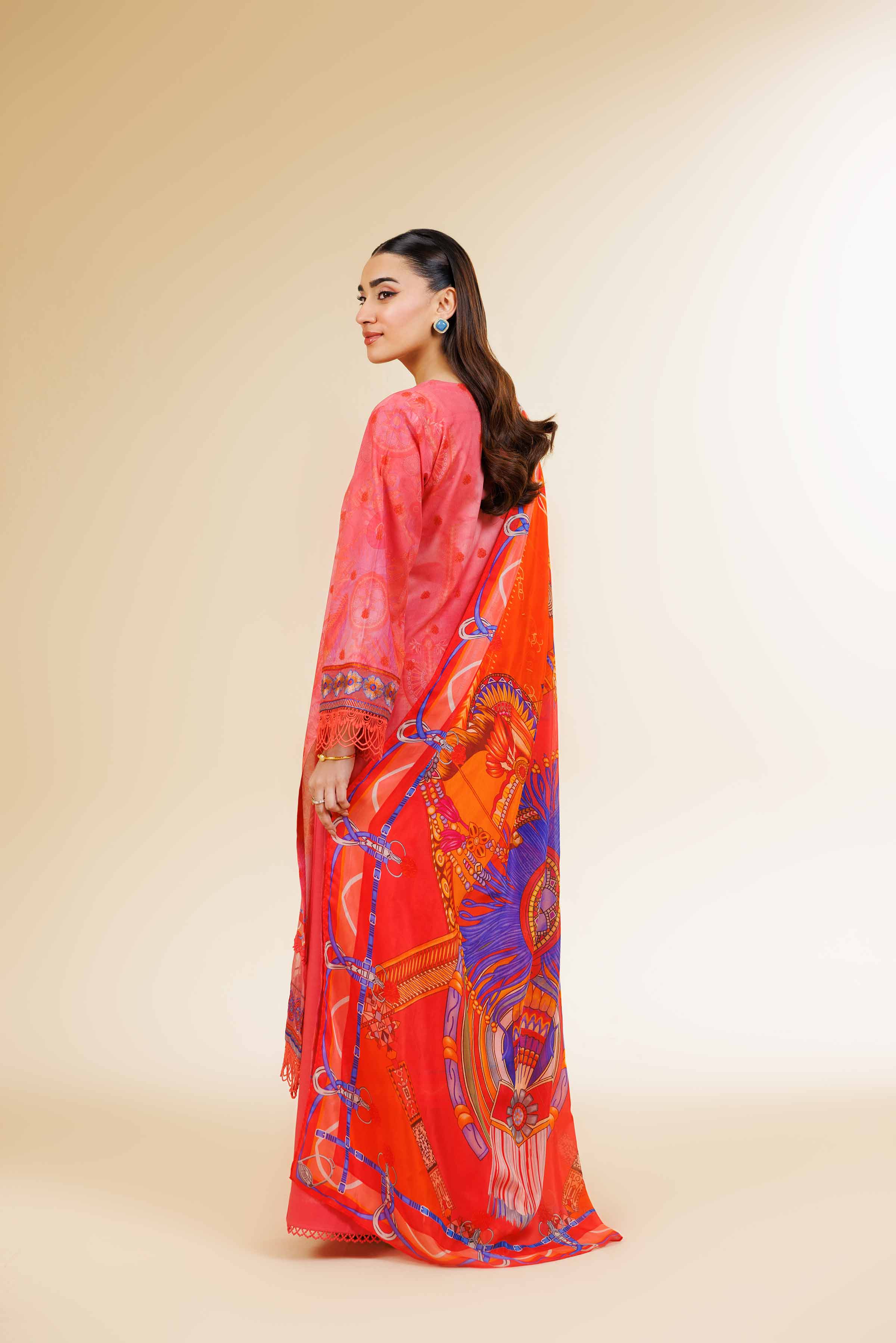 3 Piece - Digital Printed Embroidered Suit - 42501478