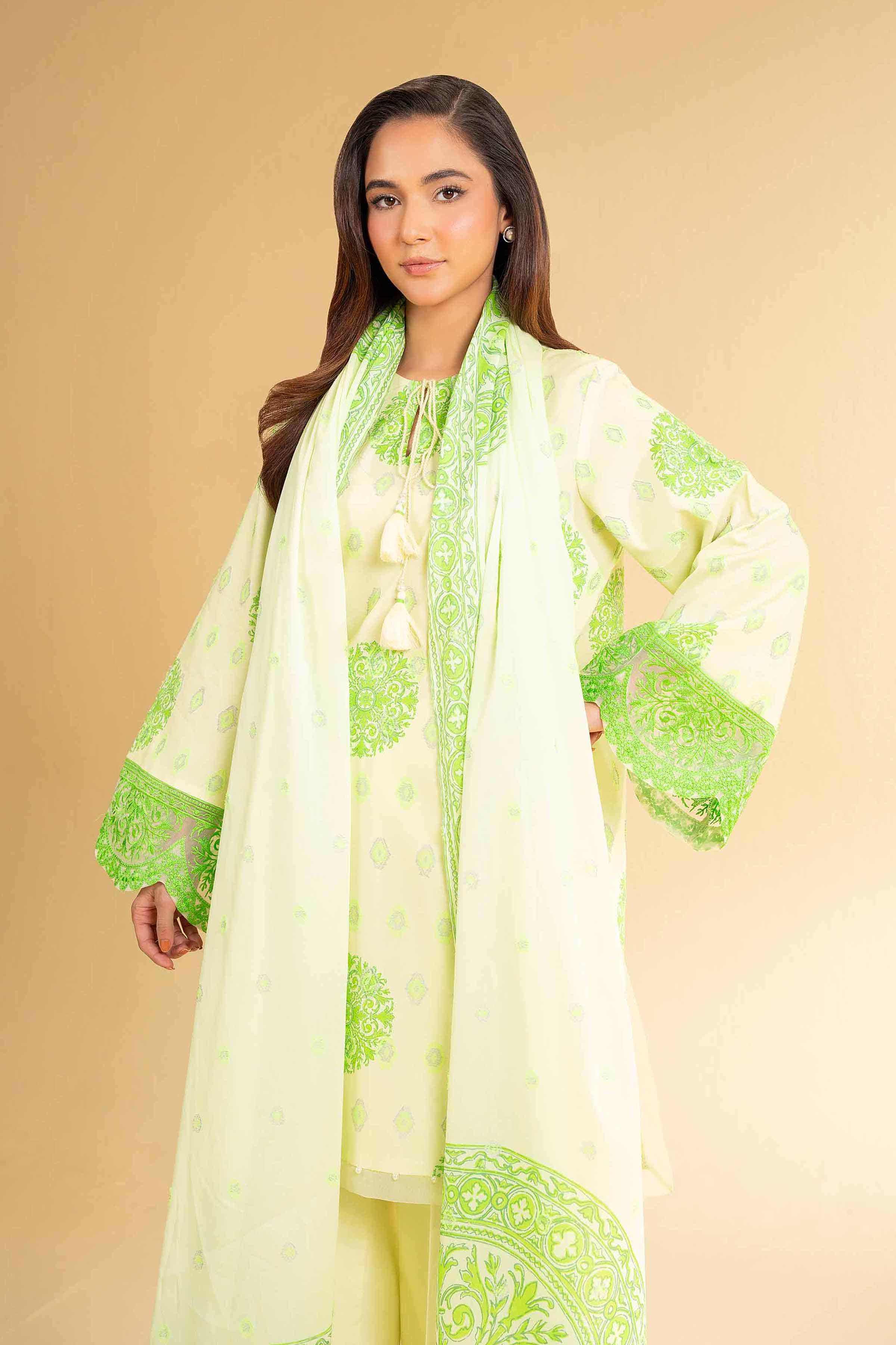 3 Piece - Digital Printed Embroidered Suit - 42501630