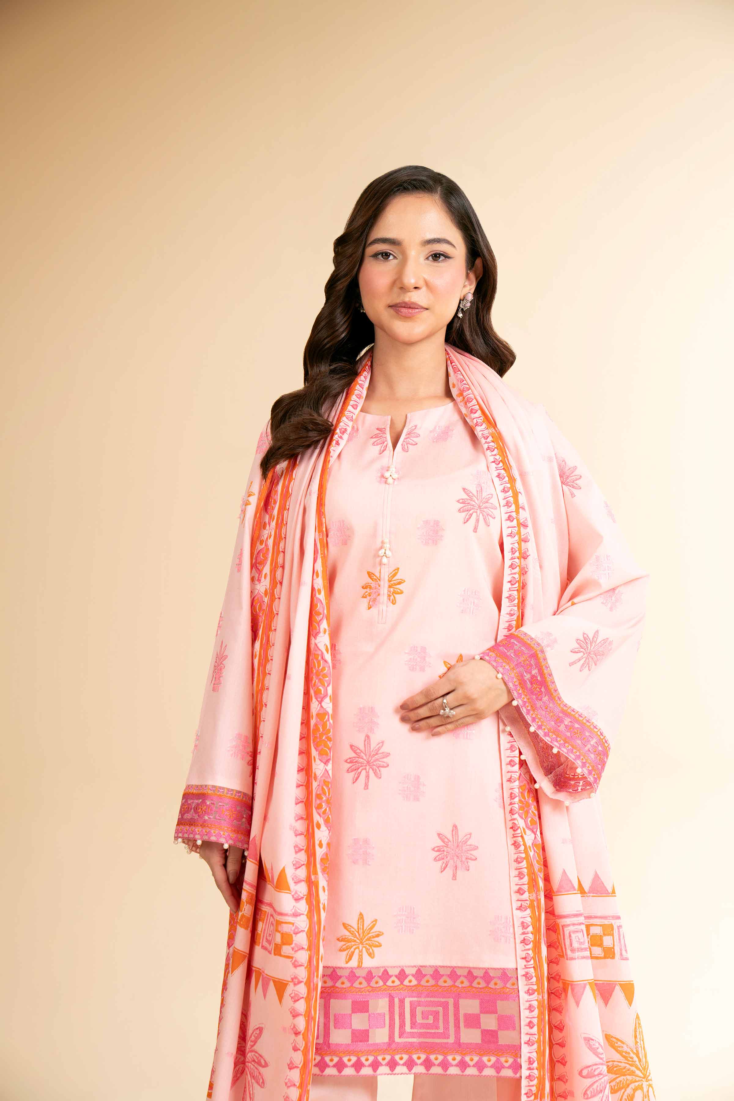 3 Piece - Digital Printed Embroidered Suit - 42501631