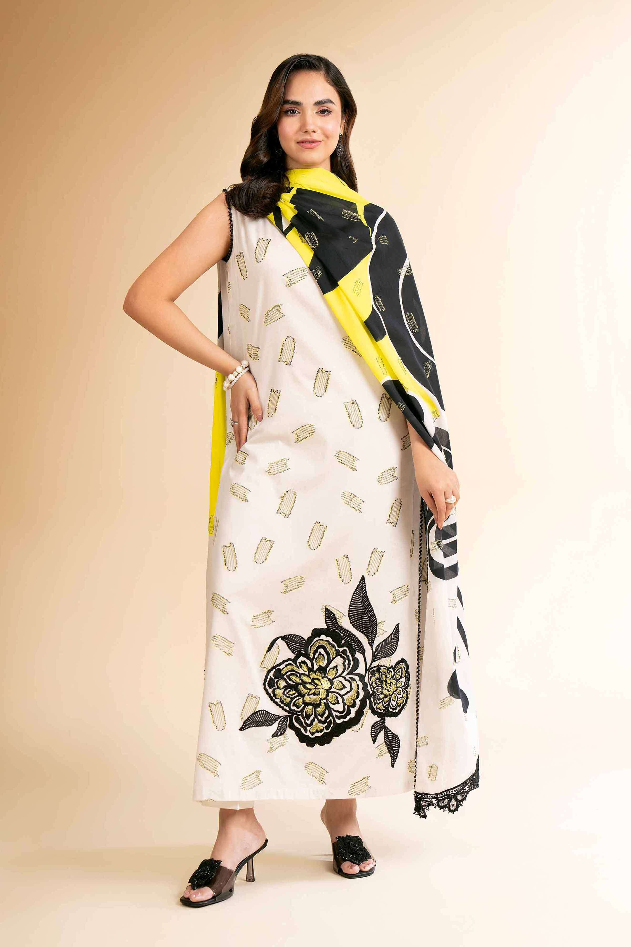 3 Piece - Digital Printed Embroidered Suit - 42501632