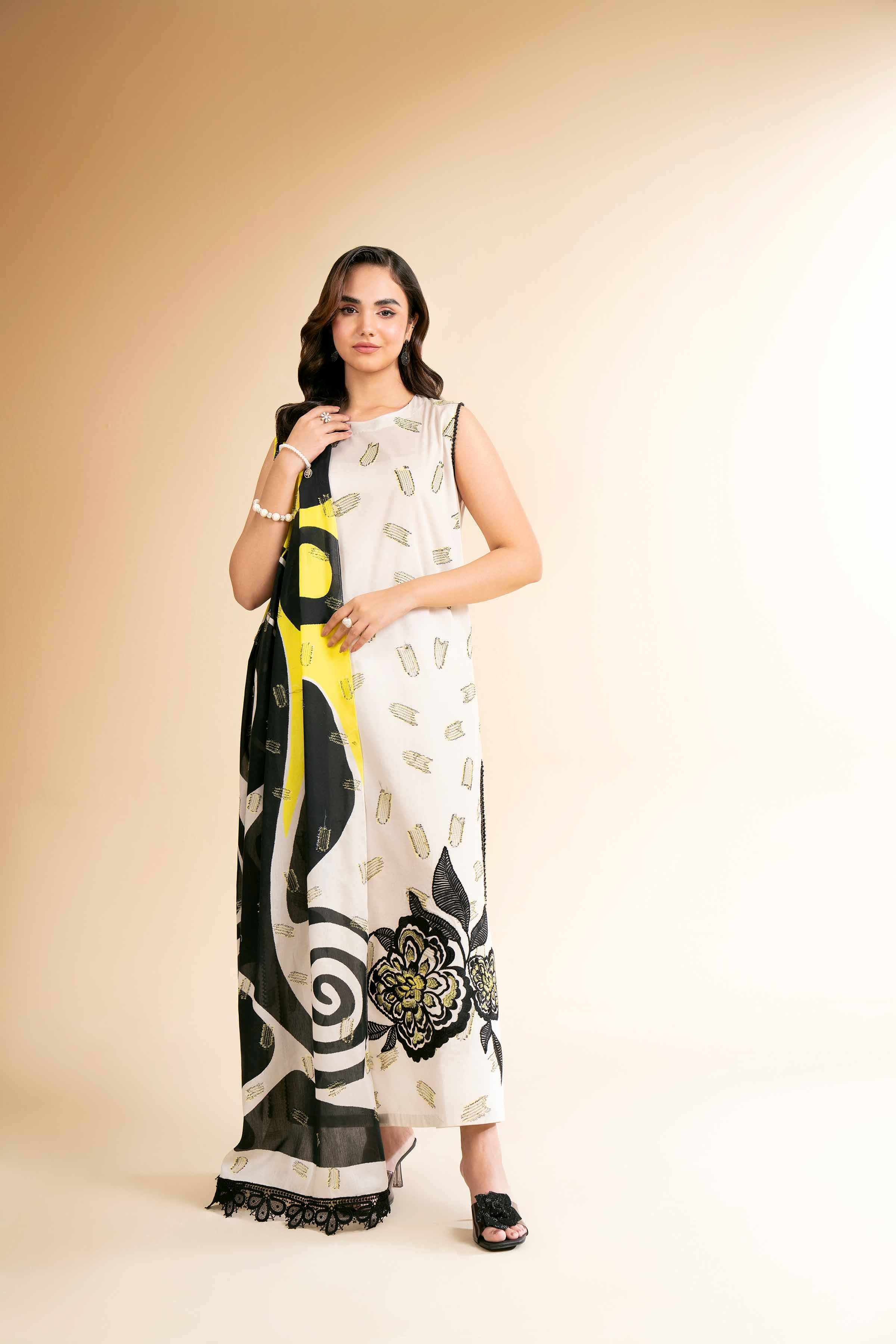 3 Piece - Digital Printed Embroidered Suit - 42501632