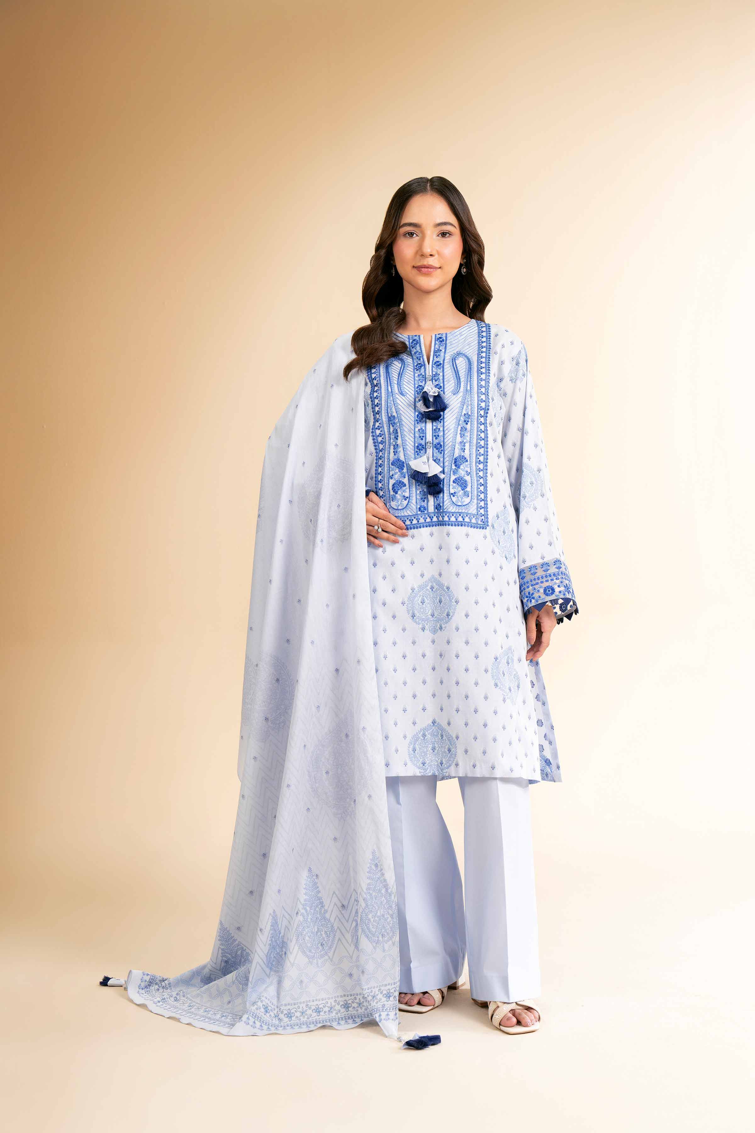 3 Piece - Digital Printed Embroidered Suit - 42501633