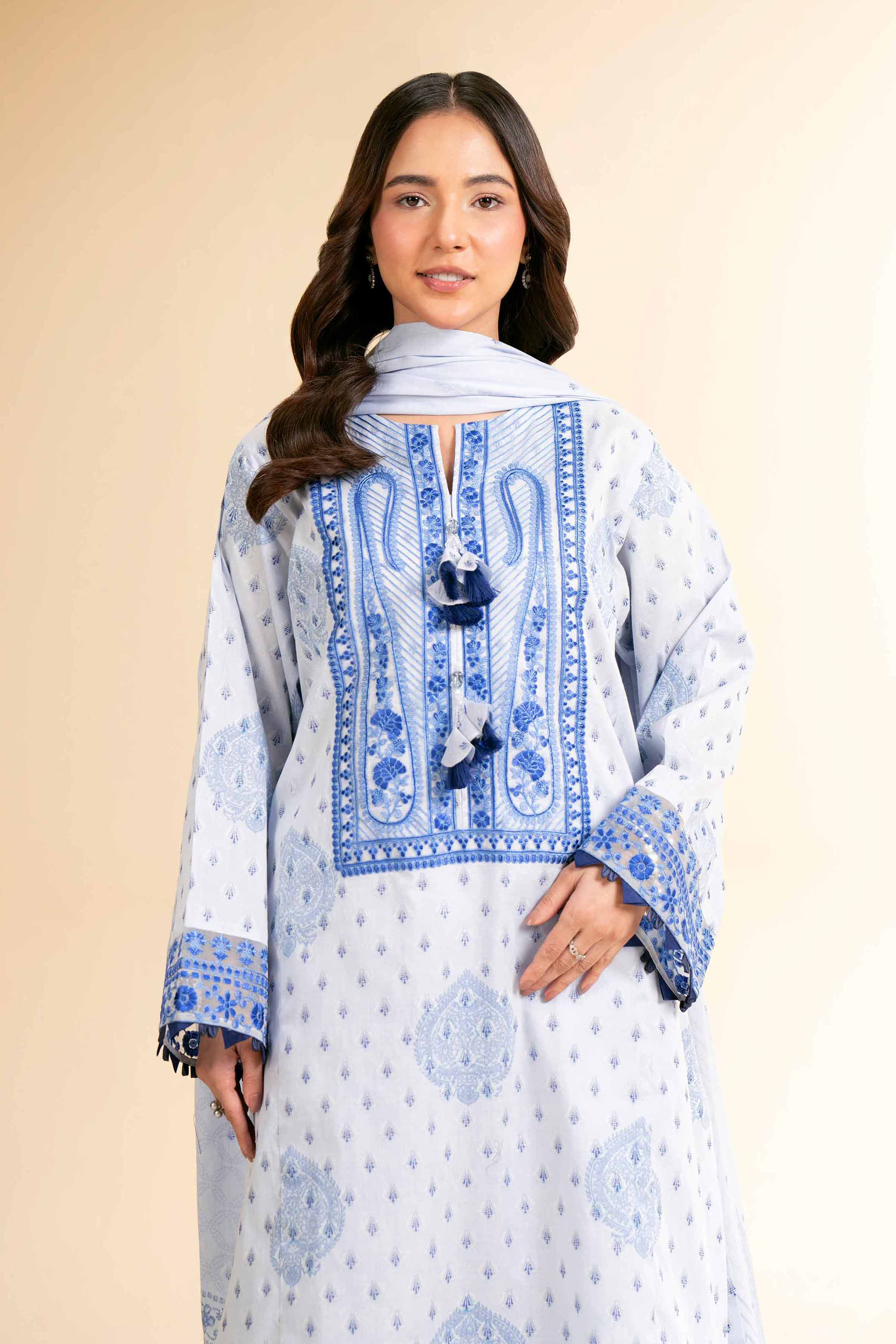 3 Piece - Digital Printed Embroidered Suit - 42501633