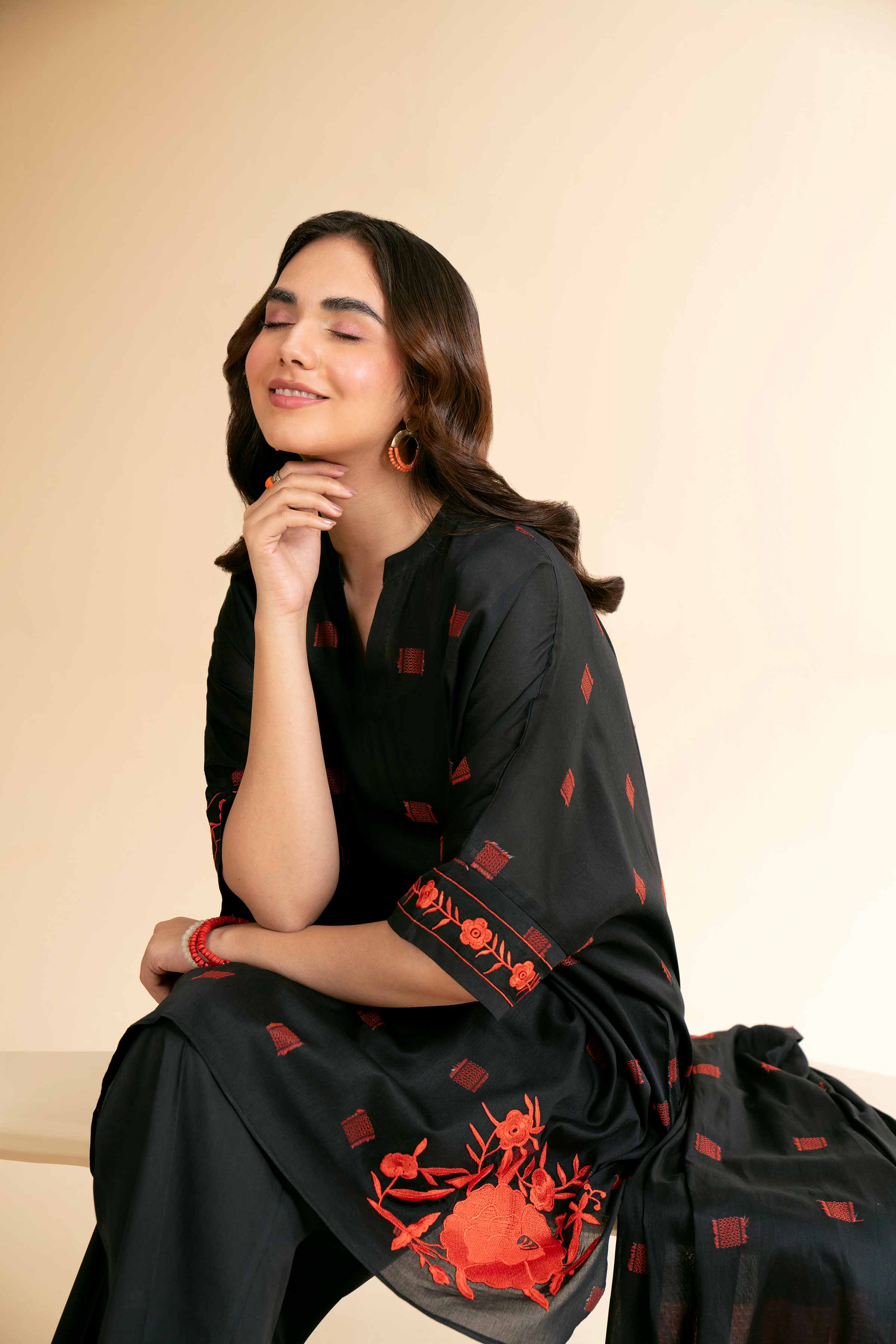 3 Piece - Digital Printed Embroidered Suit - 42501634