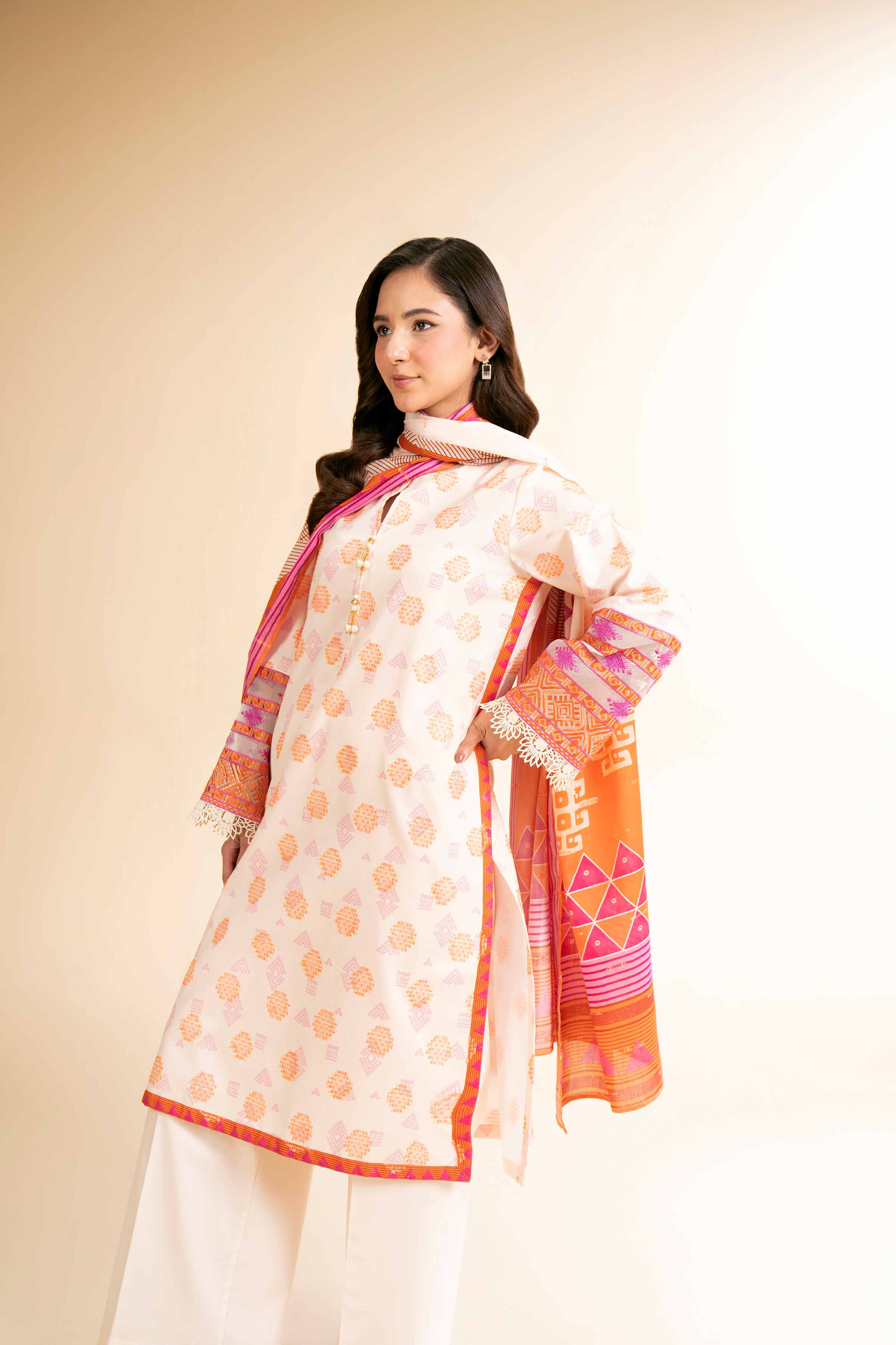 3 Piece - Digital Printed Embroidered Suit - 42501637