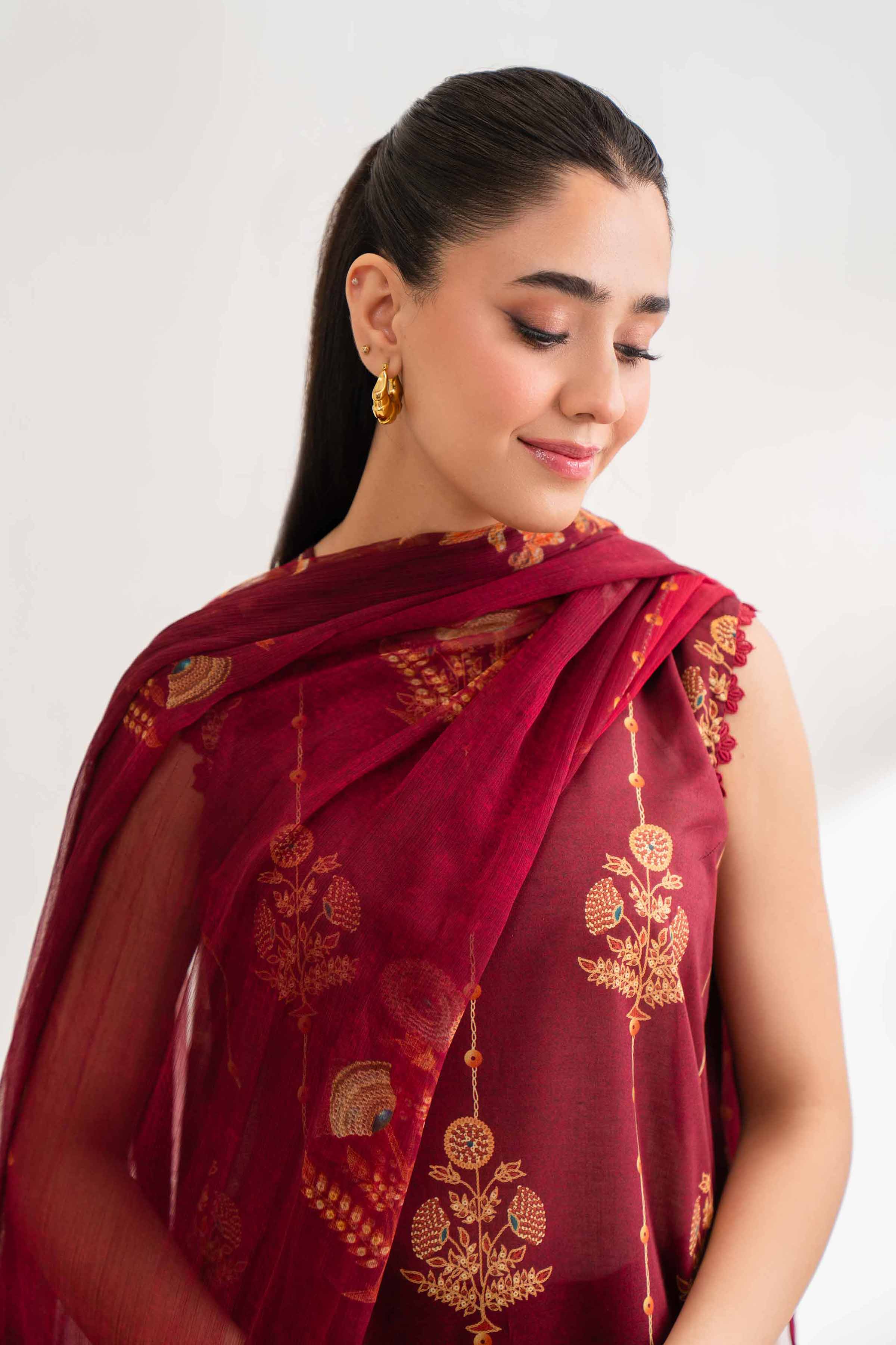 2 Piece - Digital Printed Embroidered Suit - 42501722