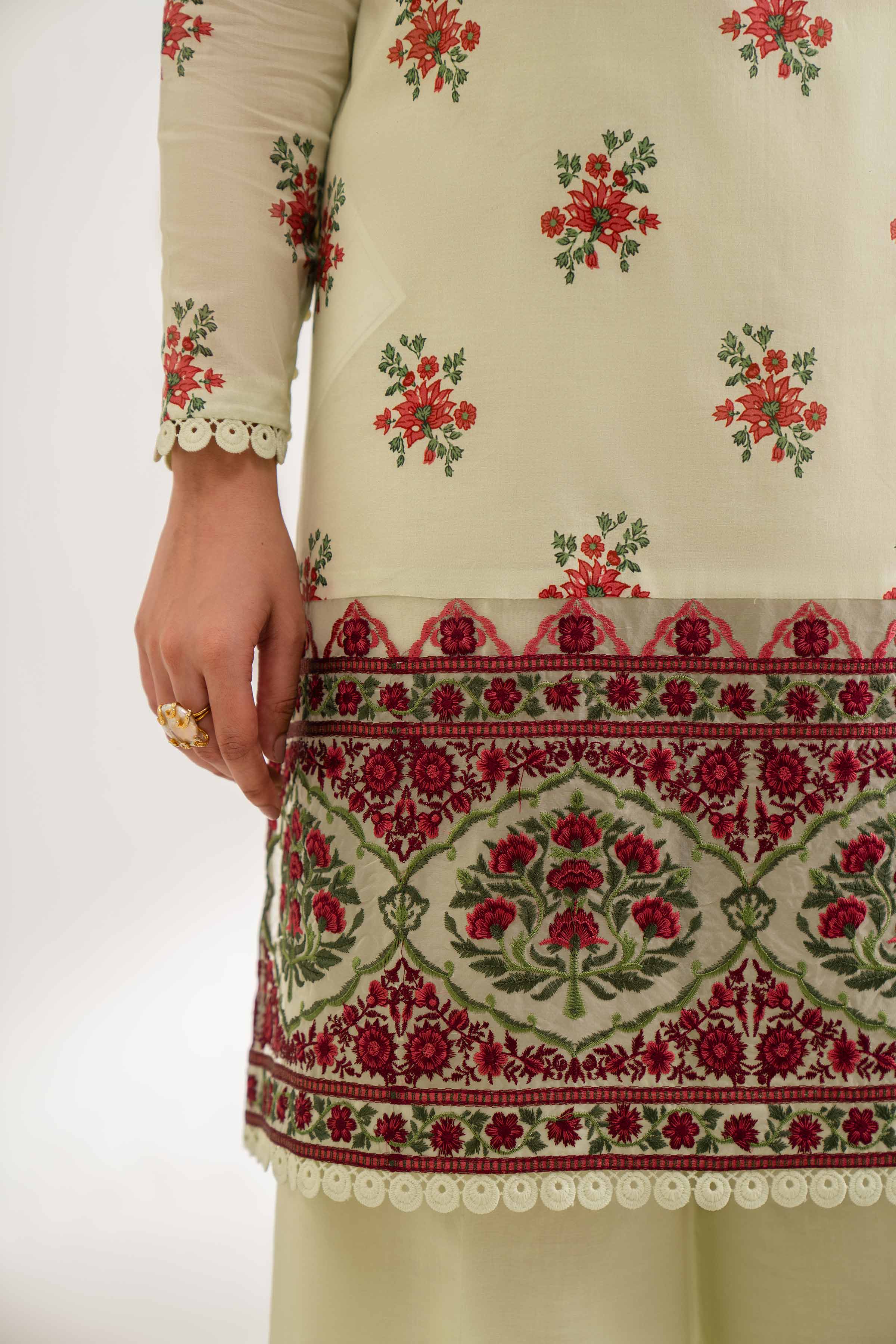 2 Piece - Digital Printed Embroidered Suit - 42501762