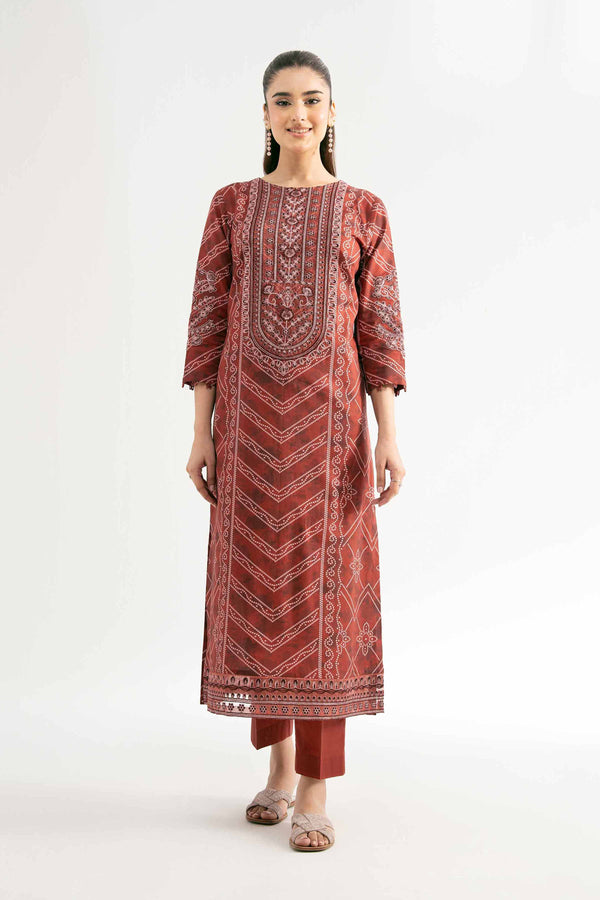 2 Piece - Digital Printed Embroidered Suit - 42501775