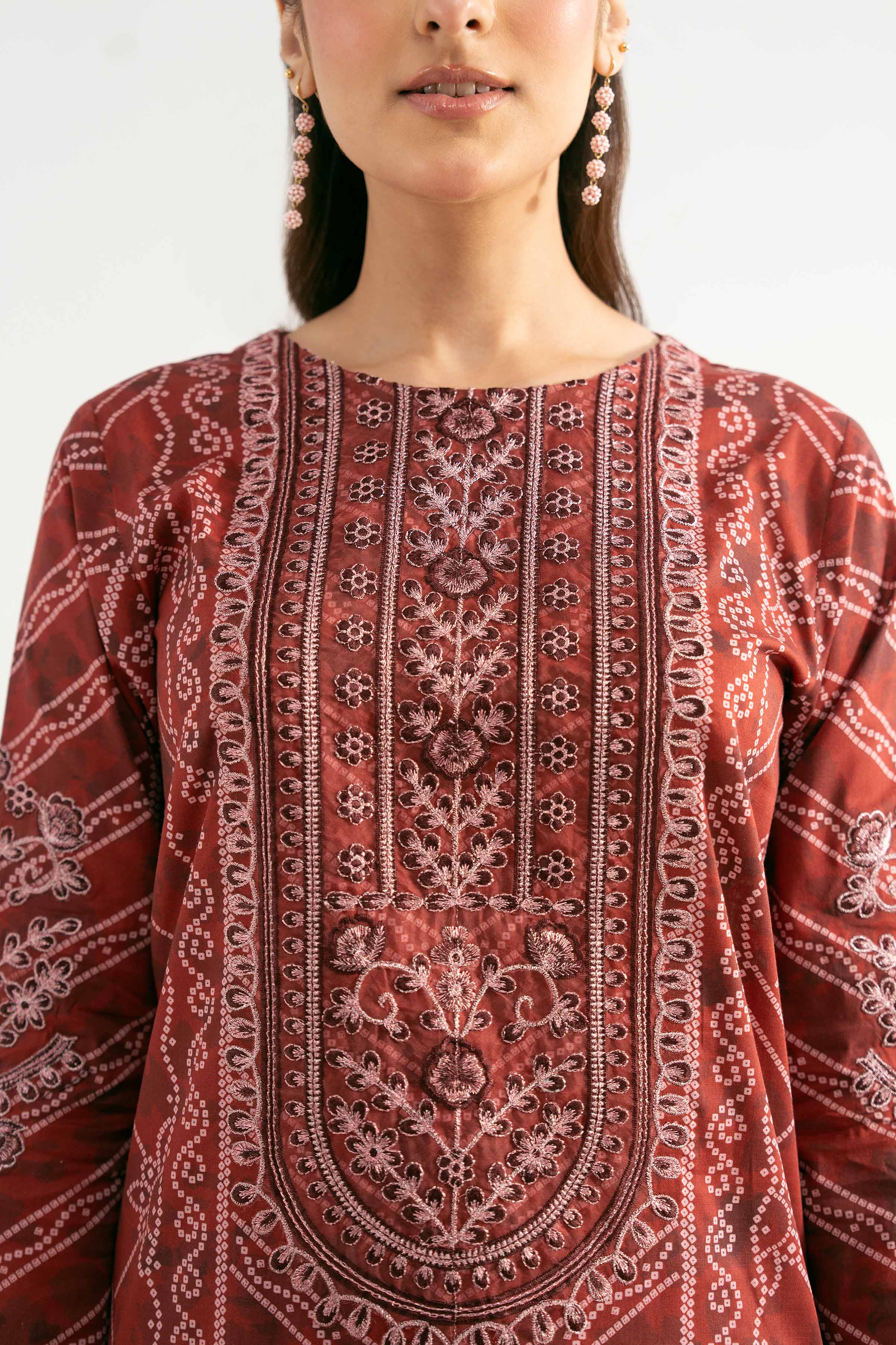 2 Piece - Digital Printed Embroidered Suit - 42501775