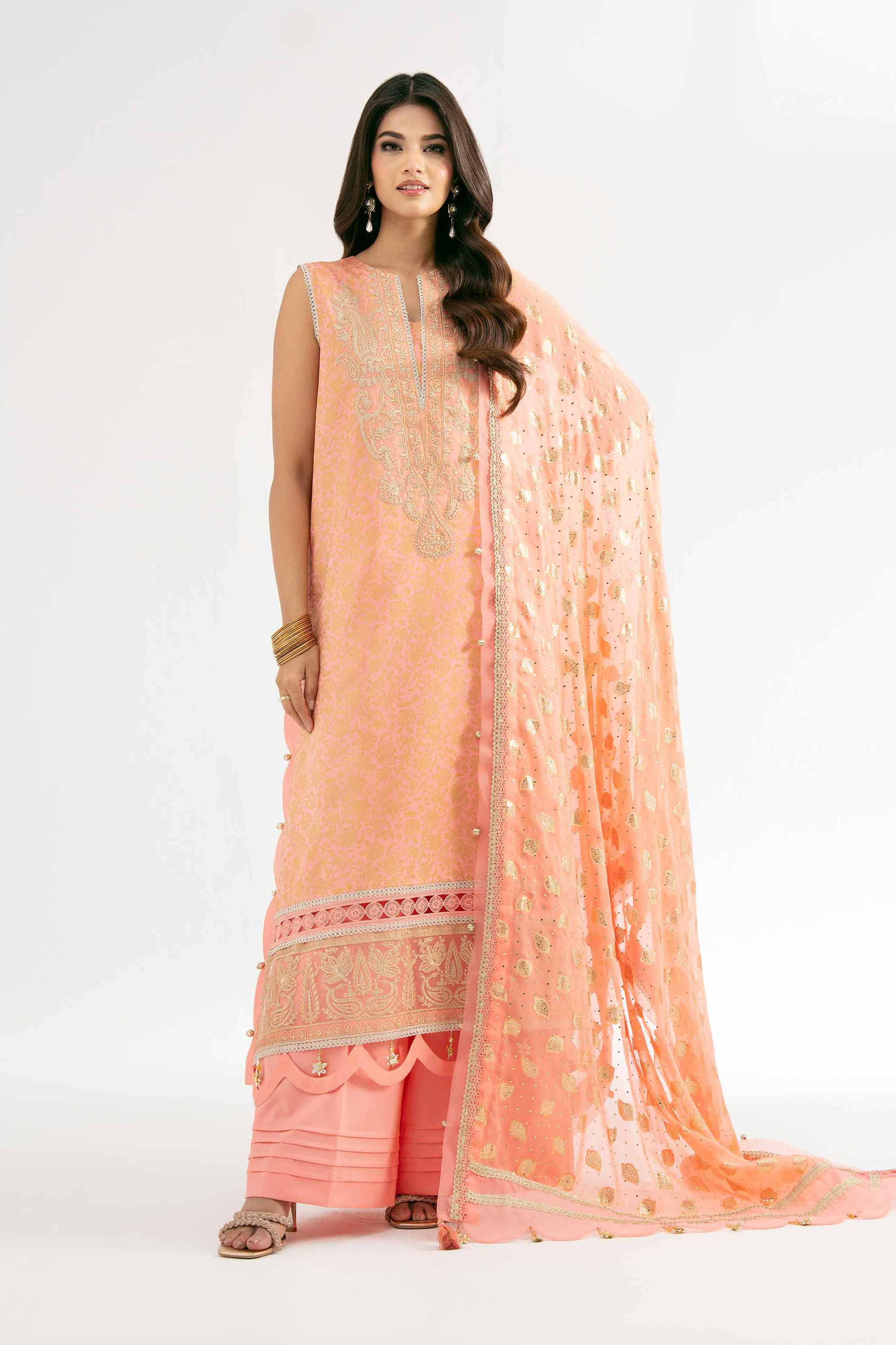 3 Piece - Digital Printed Embroidered Suit - 42501859