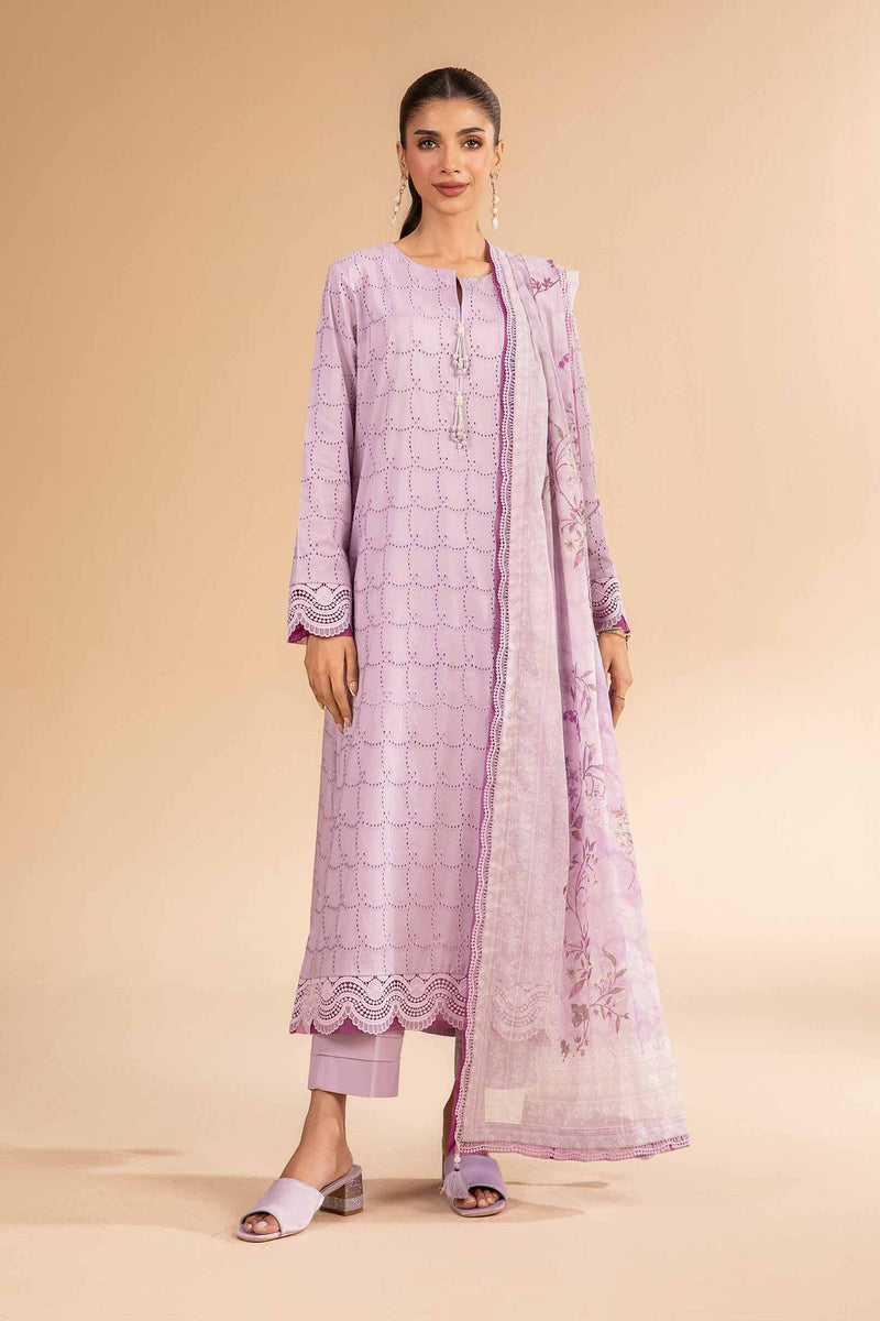 3 Piece - Digital Printed Embroidered Suit -nishat
