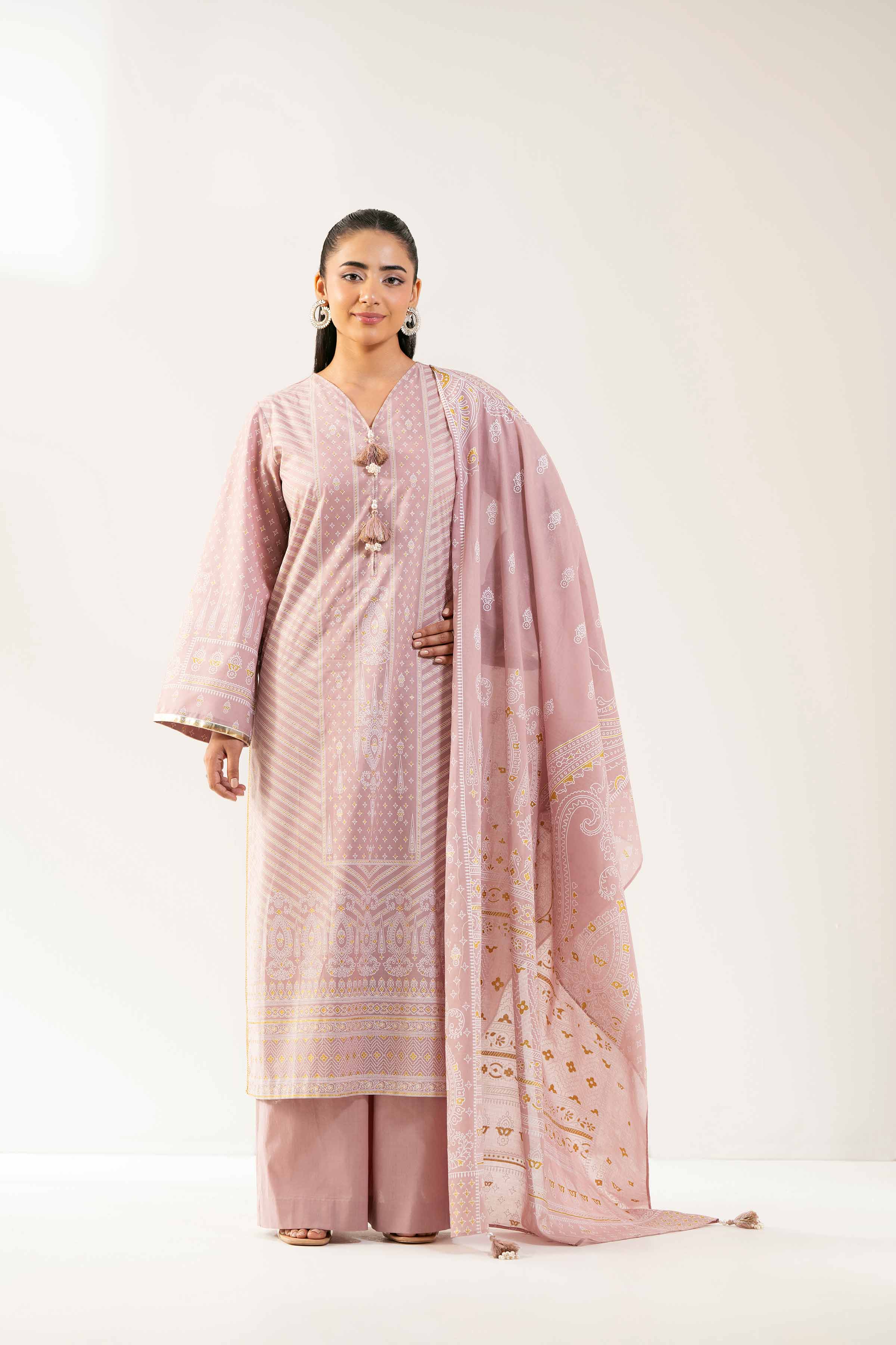 3 Piece - Foil Printed Suit - 42501899