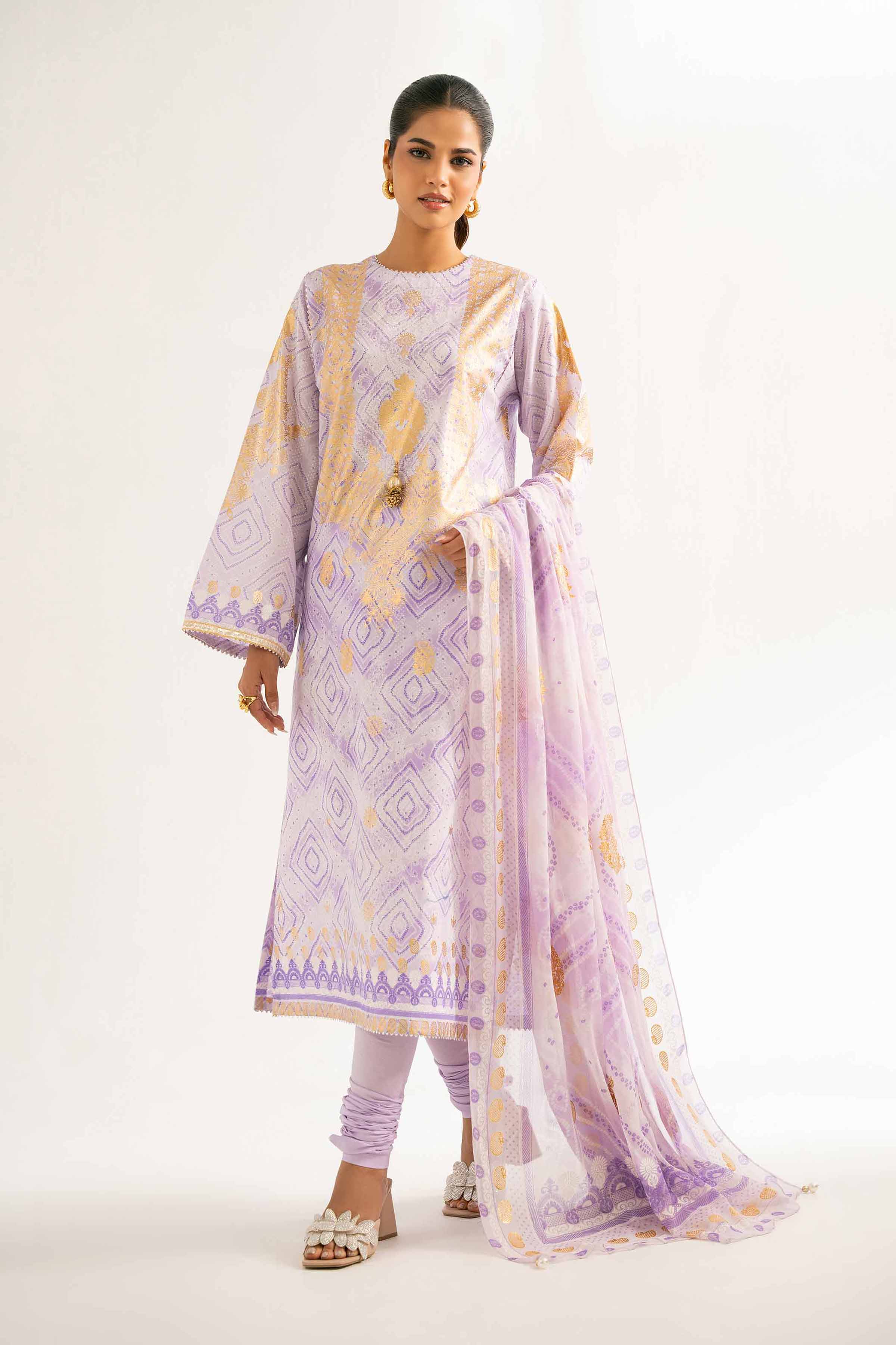 3 Piece - Foil Printed Suit - 42501905