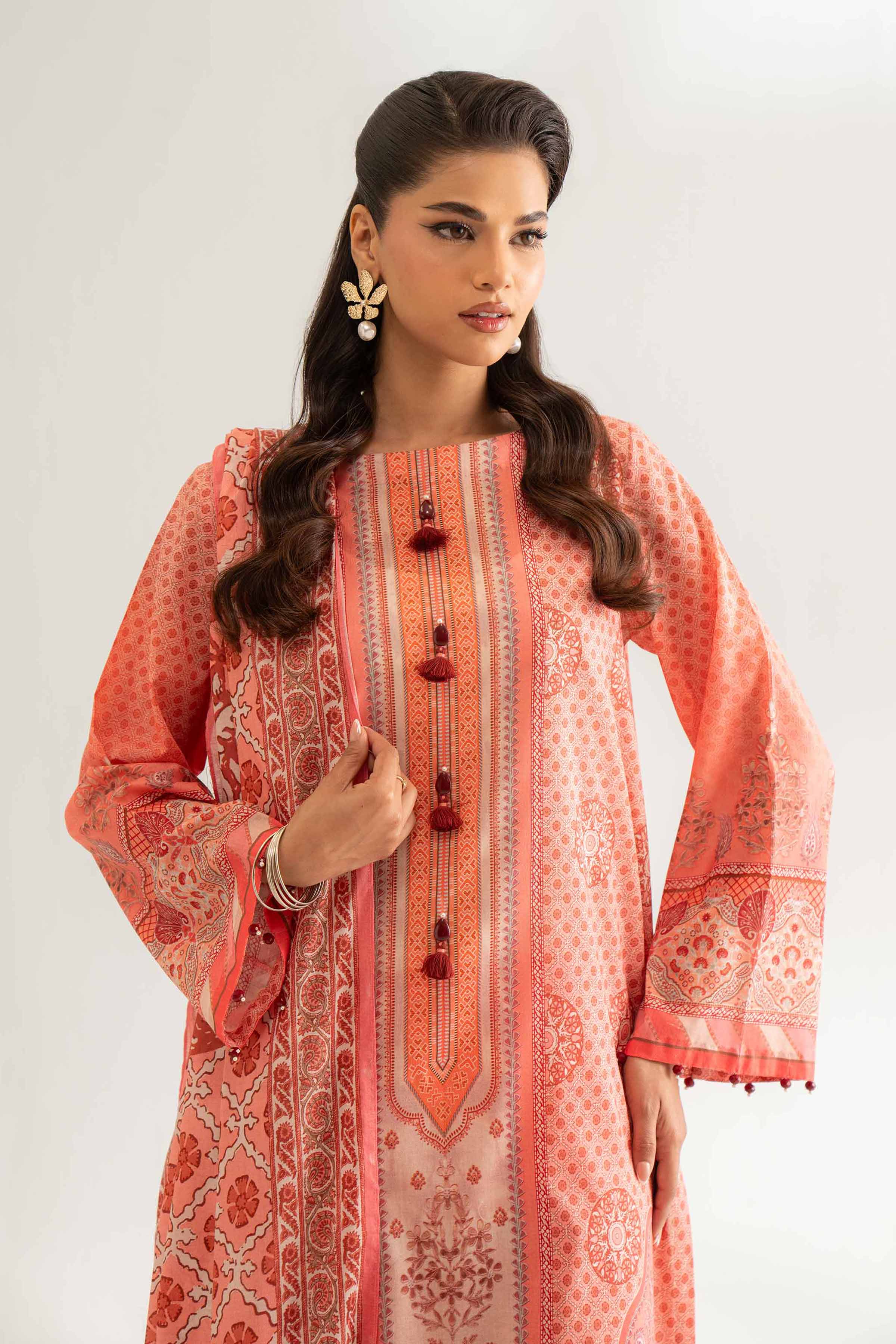 NISHATUAE - Coral Printed Lawn 3-piece Unstitched Suit