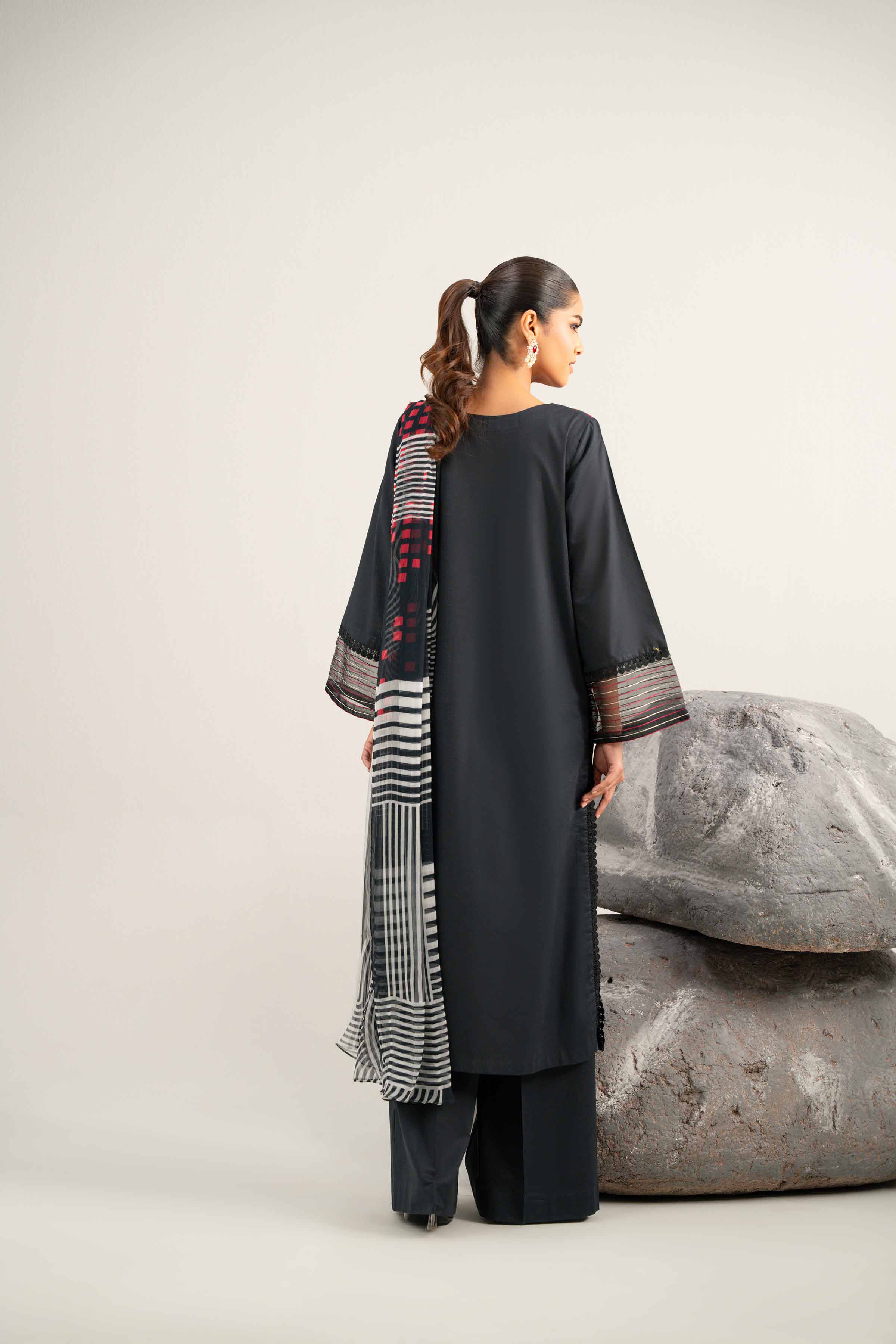 3 Piece - Dyed Printed Embroidered Suit - 42502026