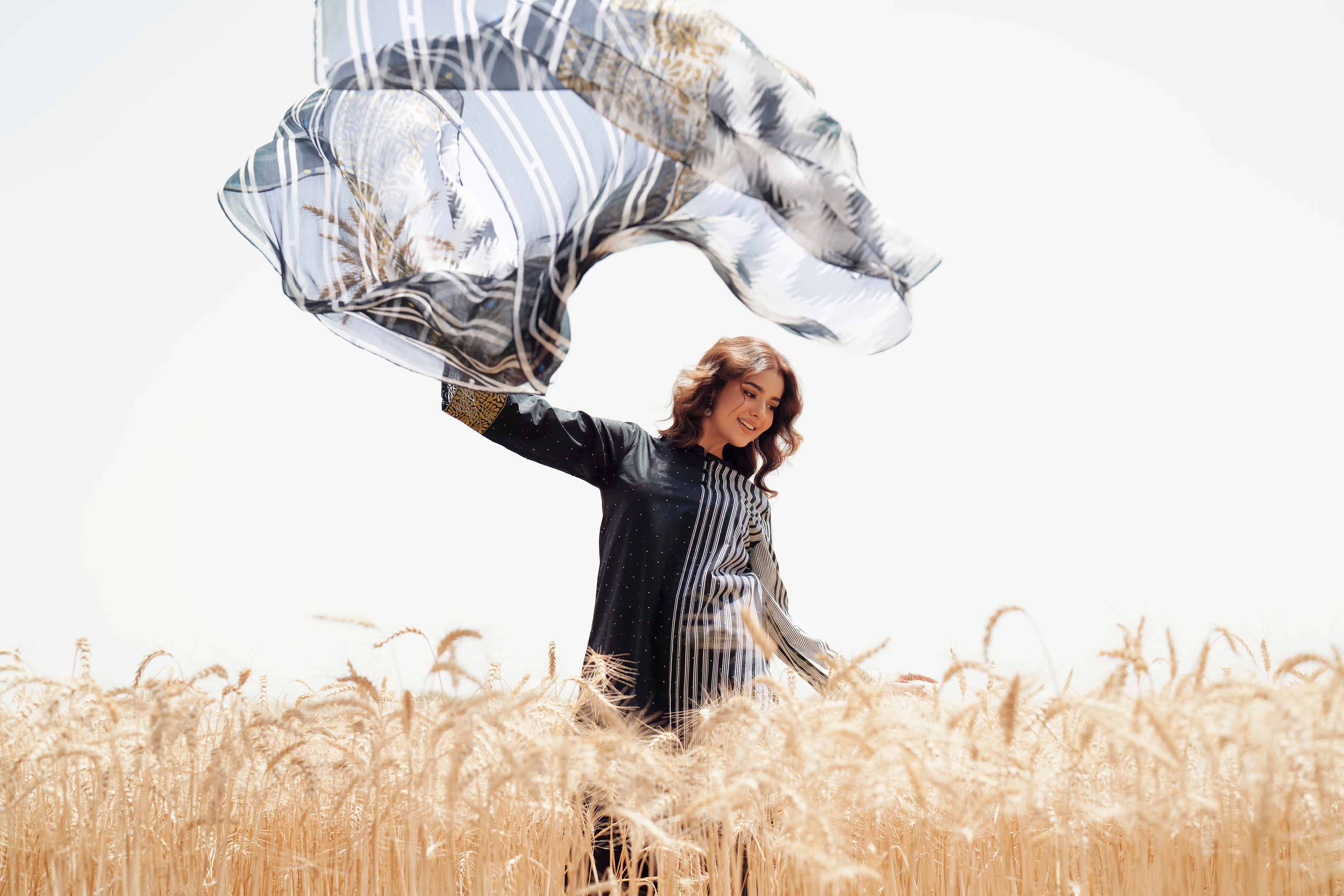 3 Piece - Printed Embroidered Suit - 42502030