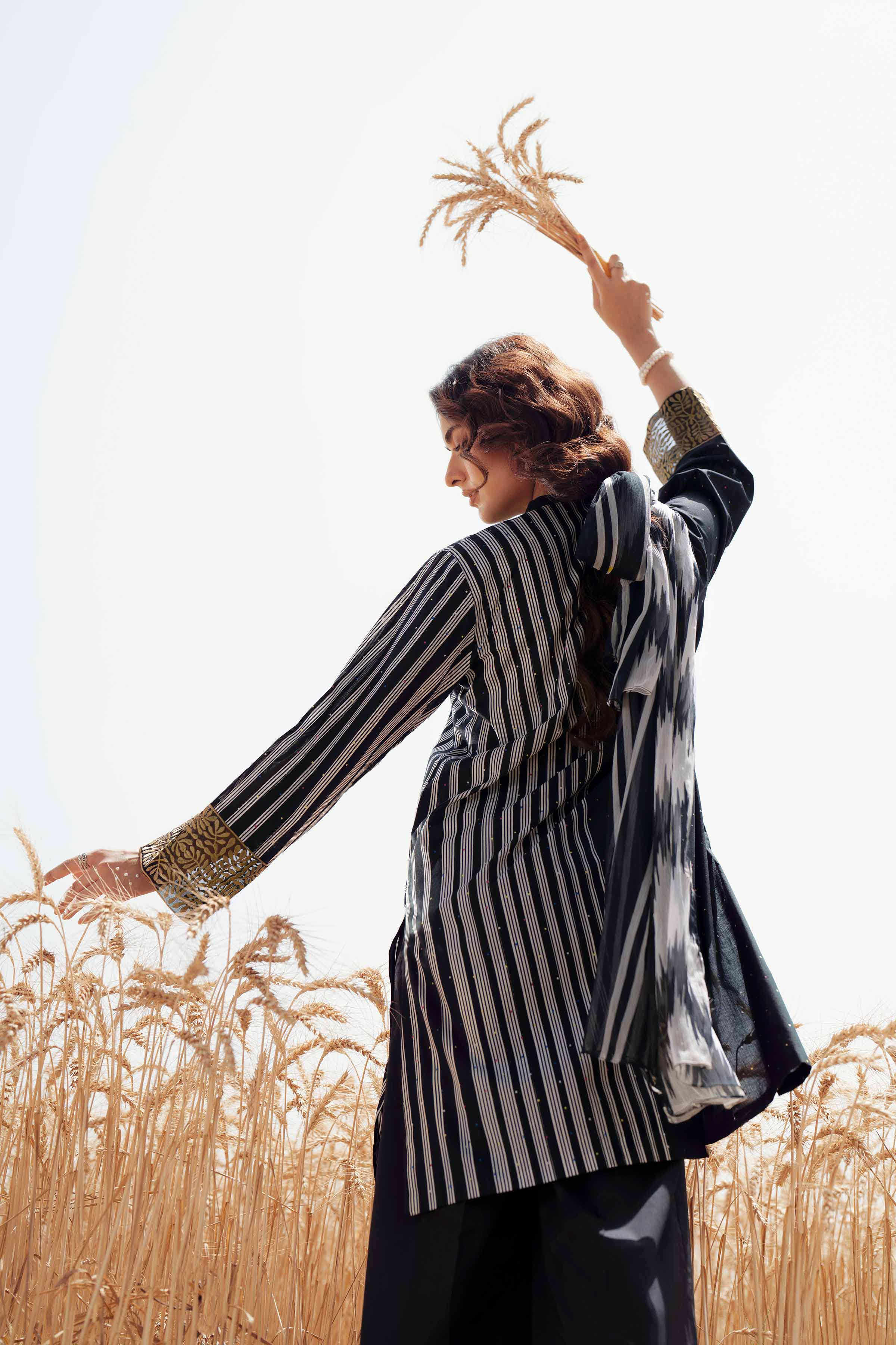 3 Piece - Printed Embroidered Suit - 42502030