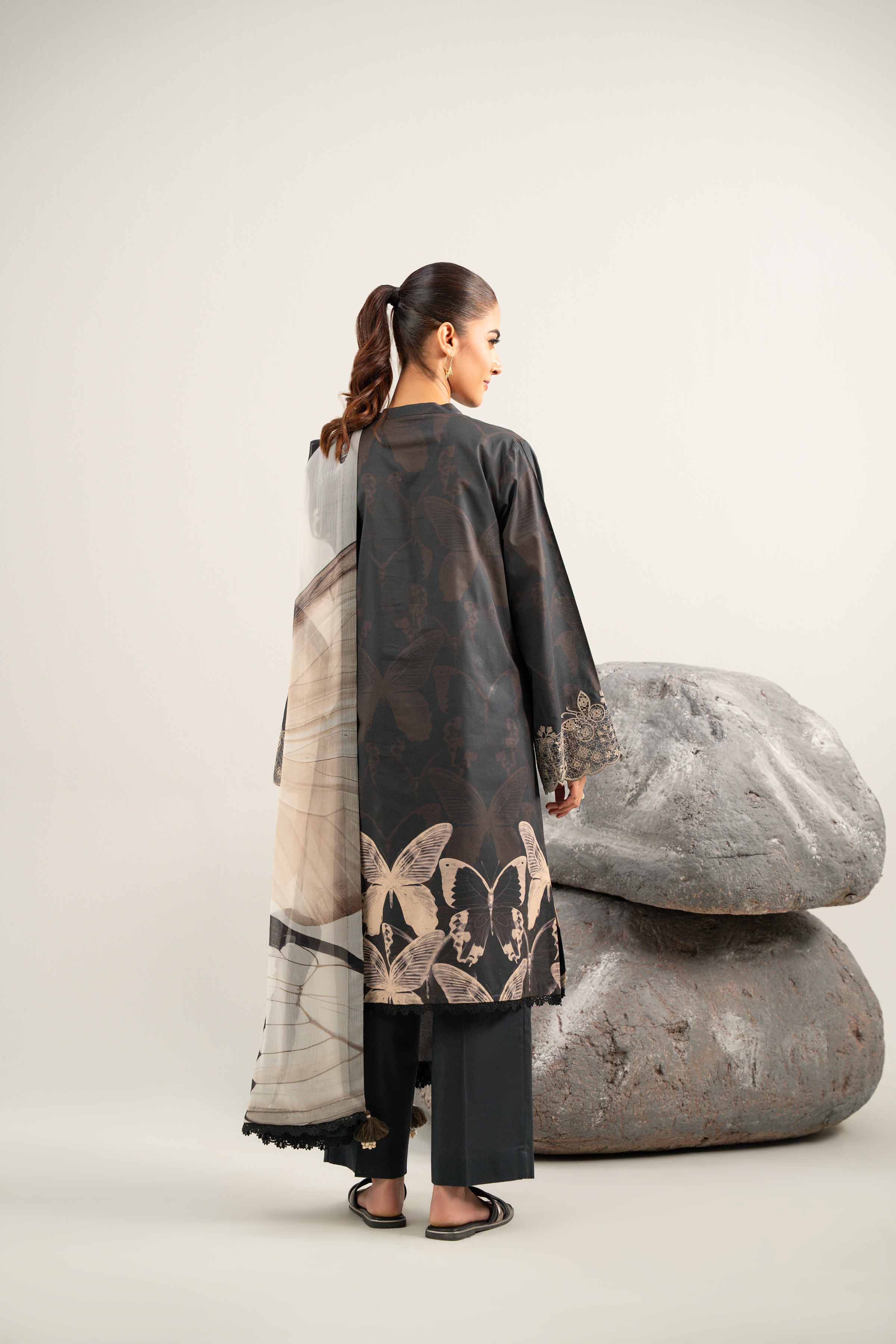 3 Piece - Digital Printed Embroidered Suit - 42502034