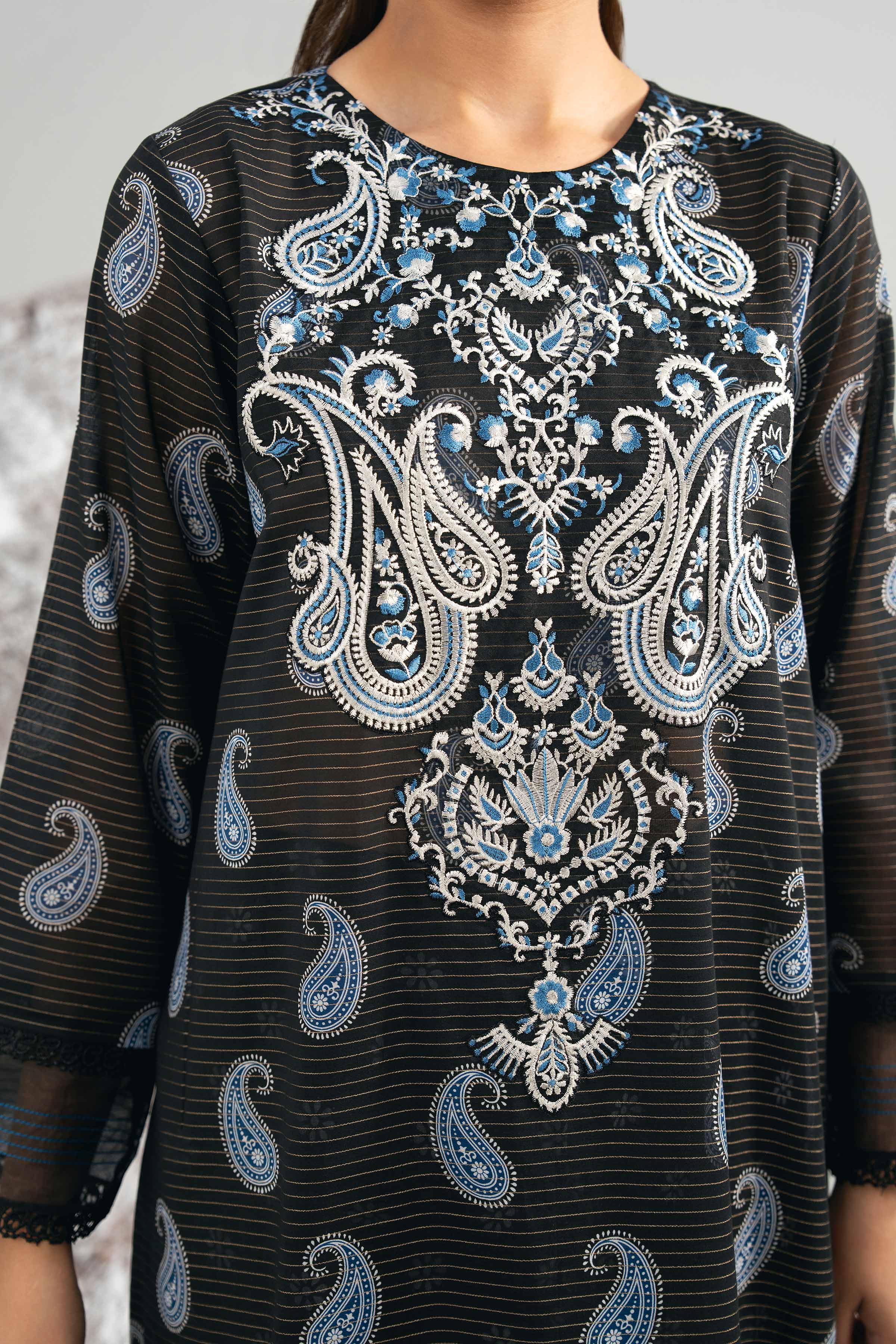 3 Piece - Digital Printed Embroidered Suit - 42502044