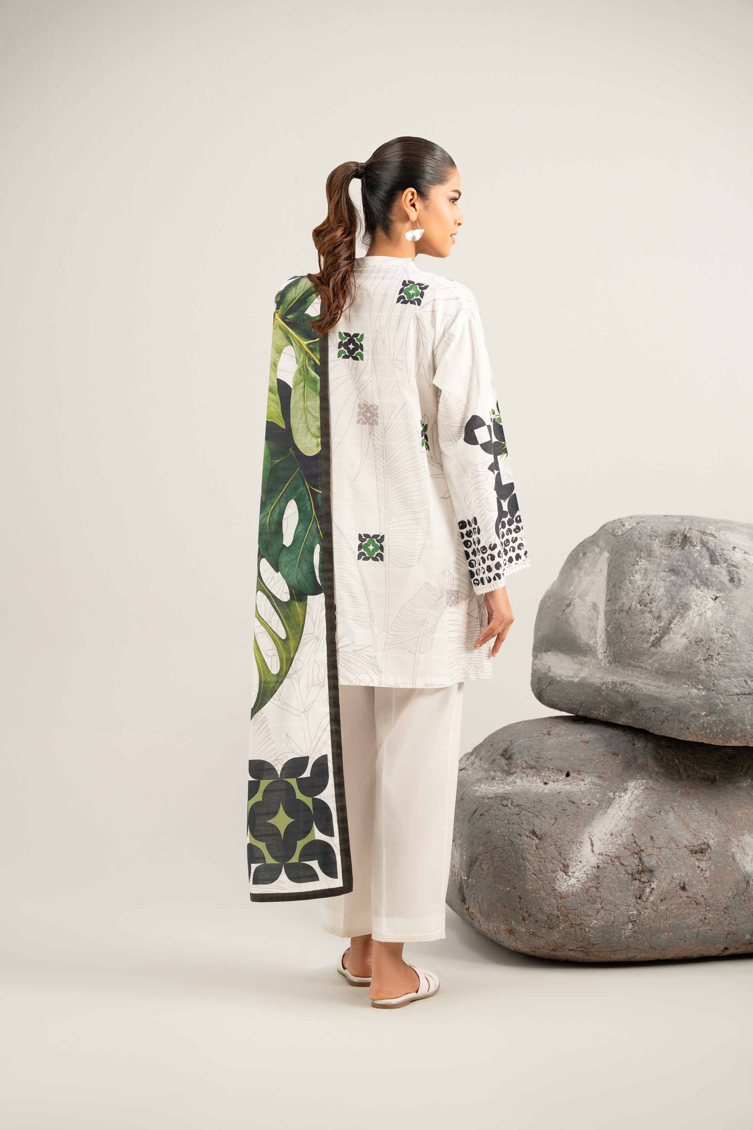 3 Piece - Digital Printed Embroidered Suit - 42502051