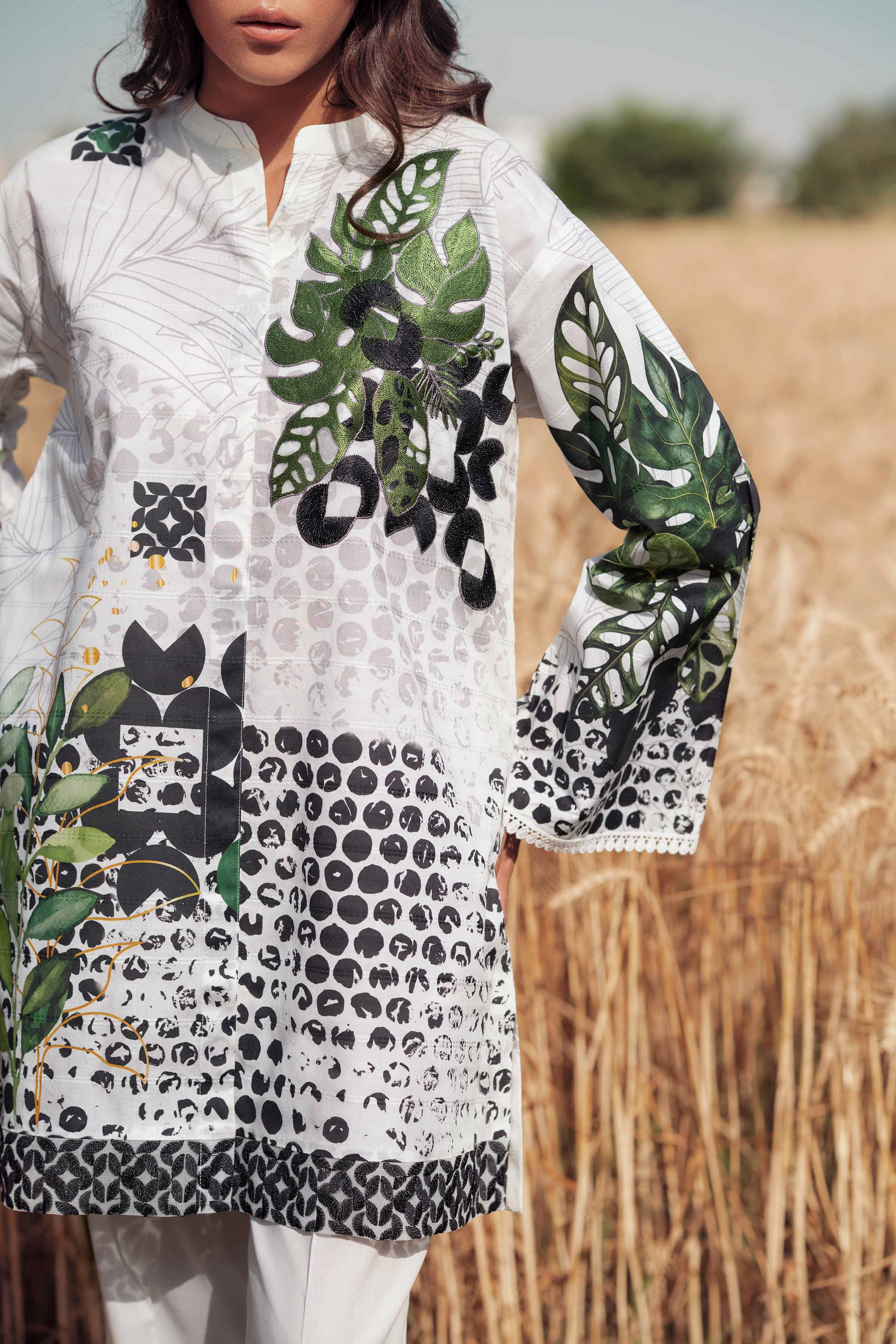 3 Piece - Digital Printed Embroidered Suit - 42502051