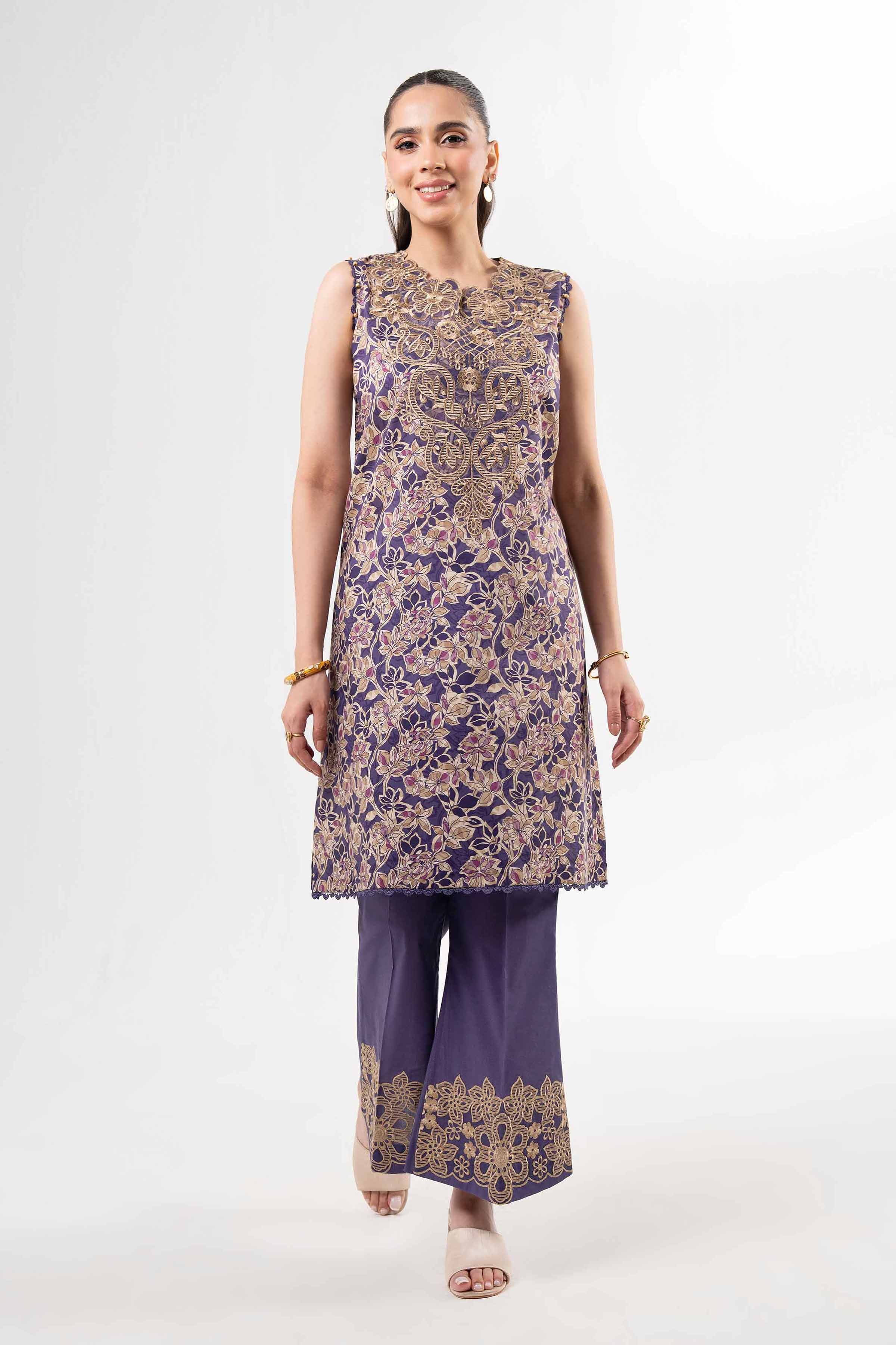 2 Piece - Printed Embroidered Suit - 42502069