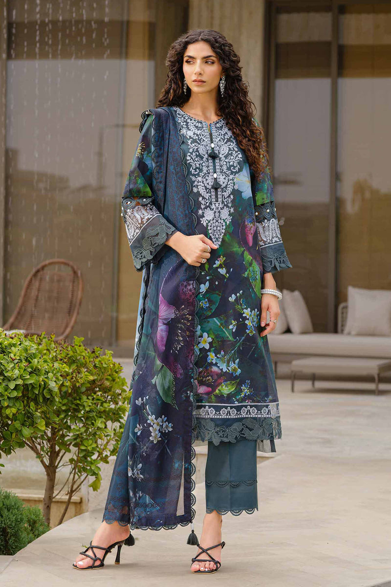 3 Piece - Digital Printed Embroidered Suit - nishat