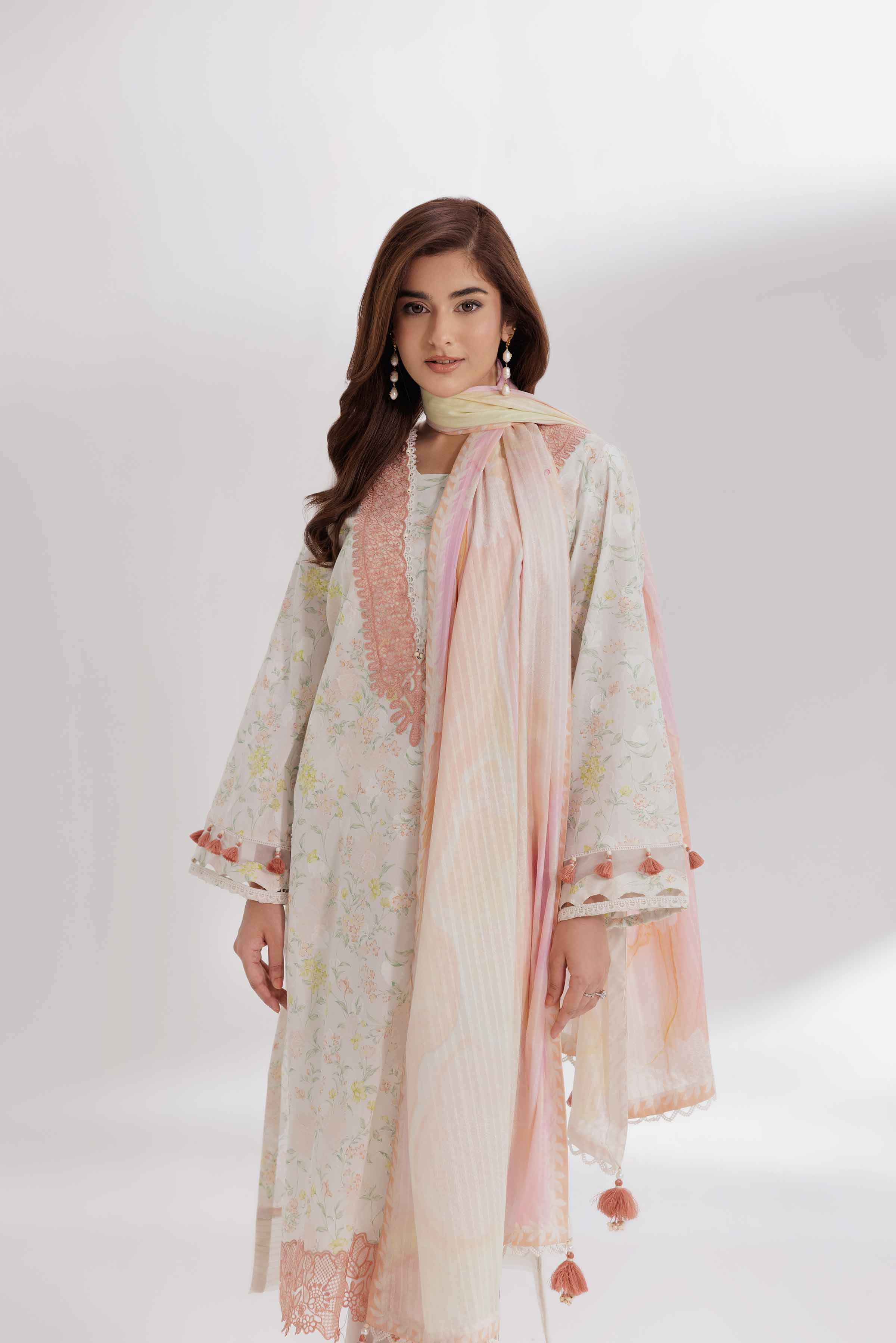 3 Piece - Digital Printed Embroidered Suit - 42502209