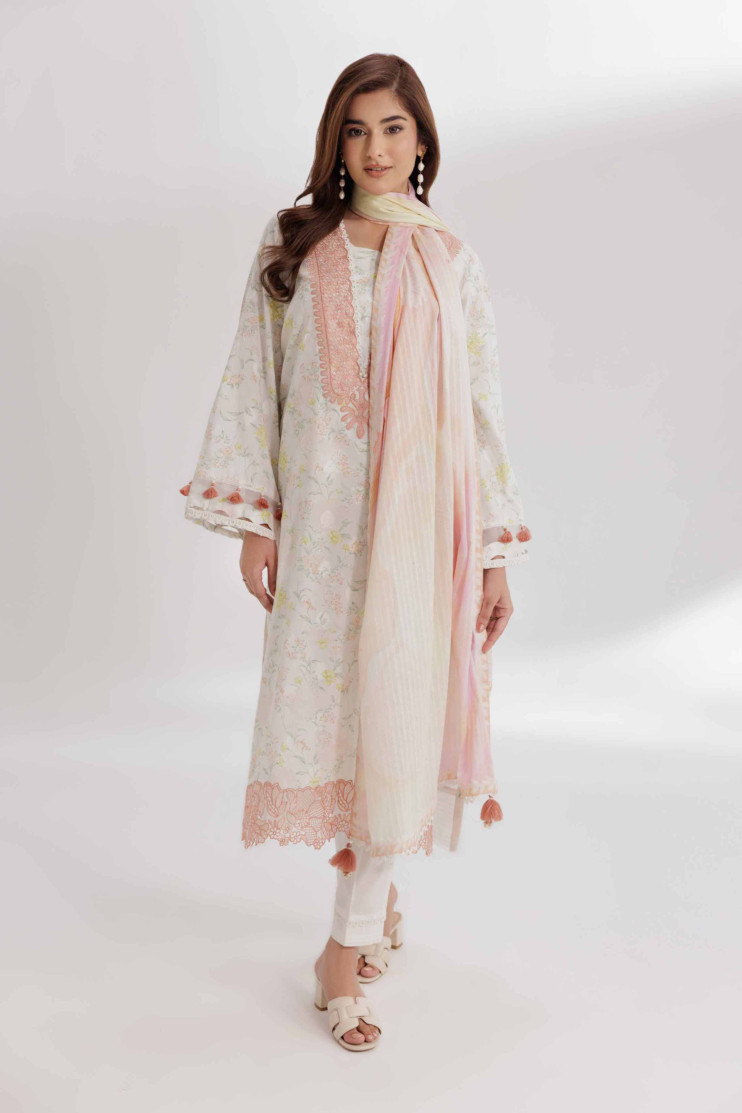3 Piece - Digital Printed Embroidered Suit - 42502209