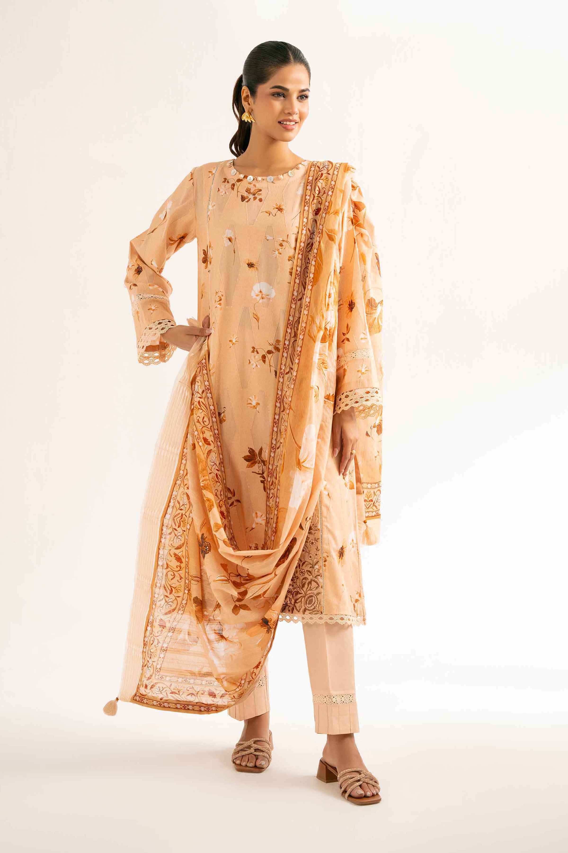 3 Piece - Digital Printed Embroidered Suit - 42502211